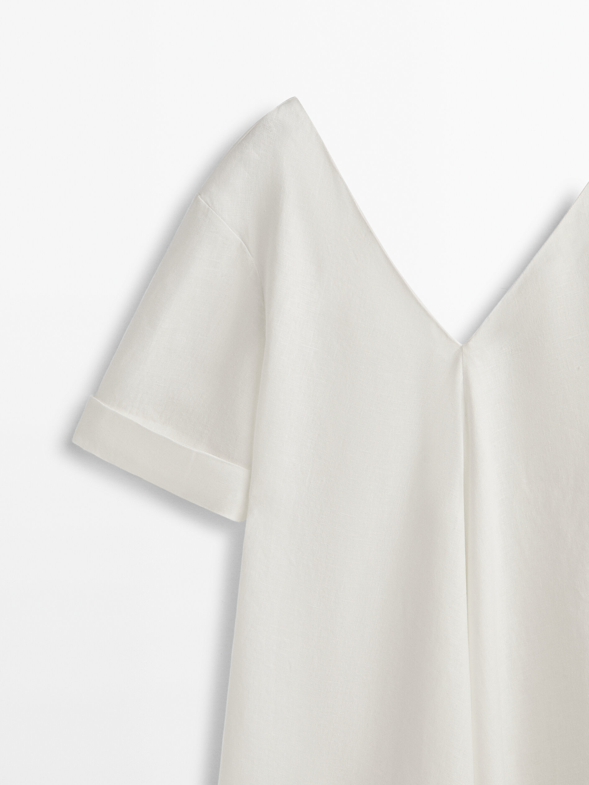 Vestido túnica 100% lino - BLANCO