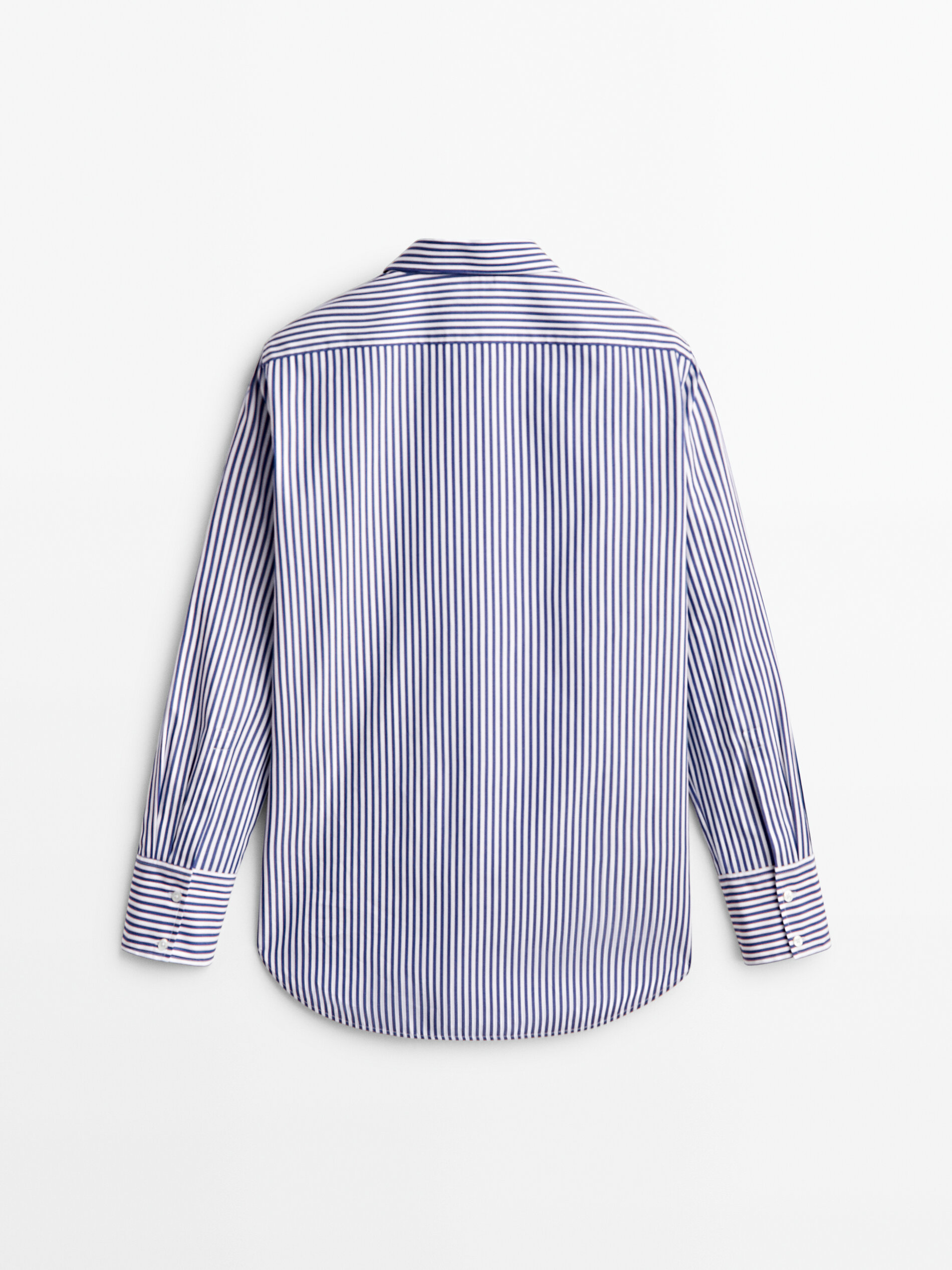 Camisa popelín algodón rayas - AZUL MARINO