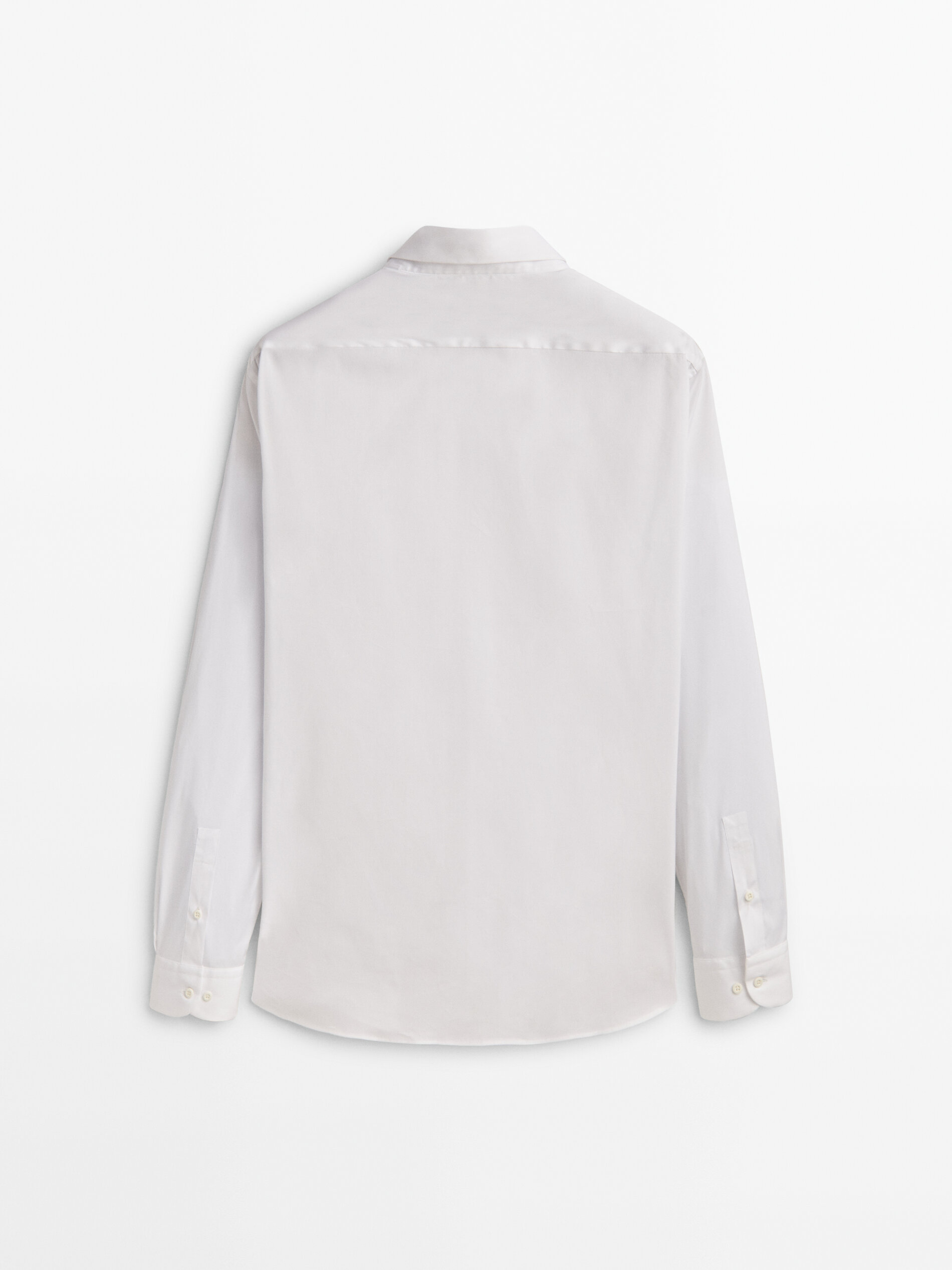Camisa algodón lisa stretch fit - BLANCO