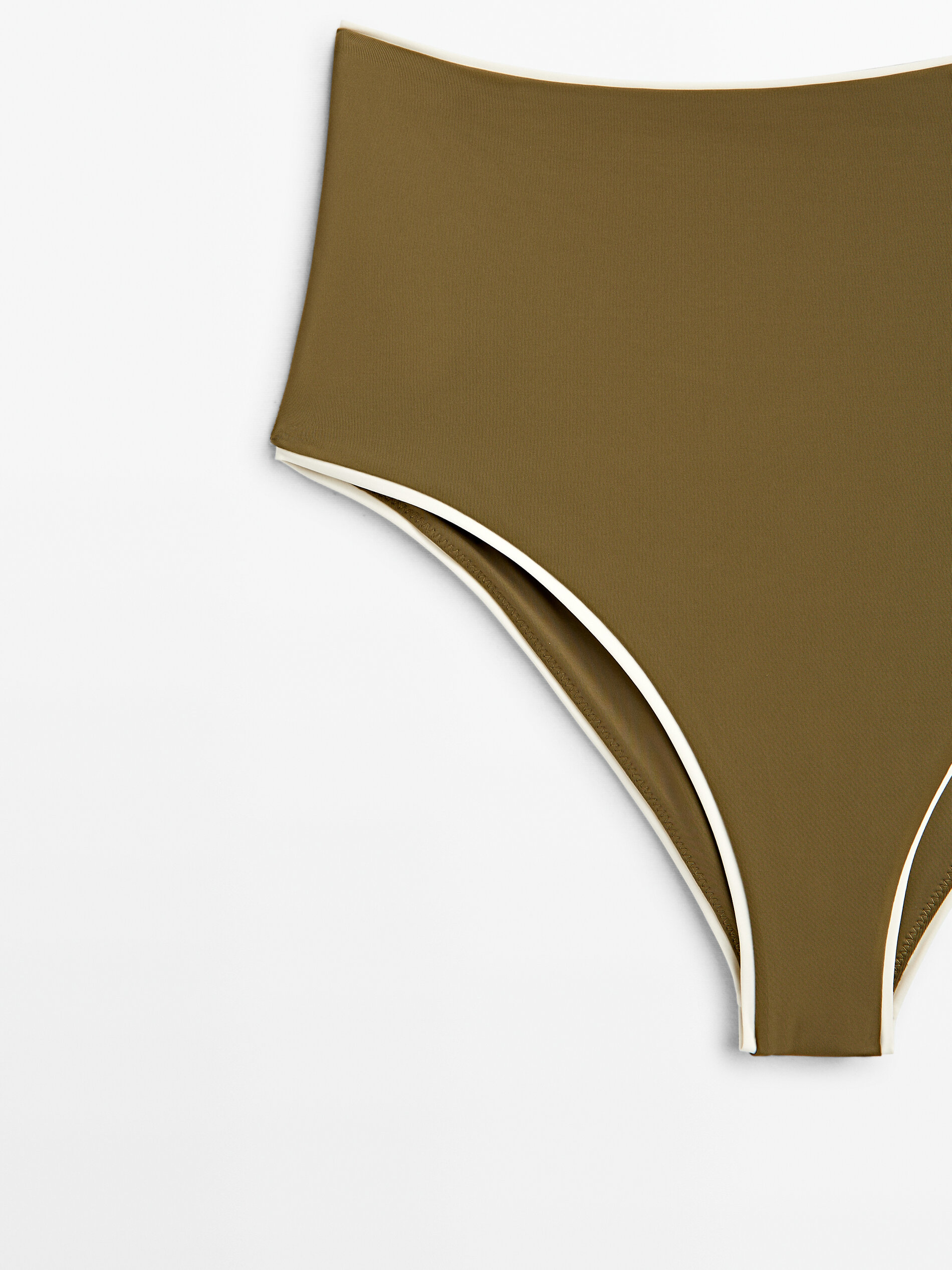 Bañador asimétrico contraste - KAKI