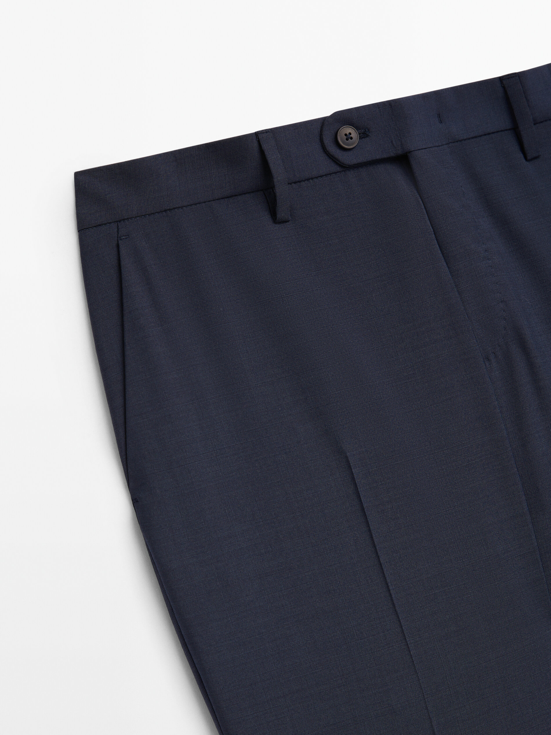 Pantalón traje fil a fil azul lana - AZUL MARINO