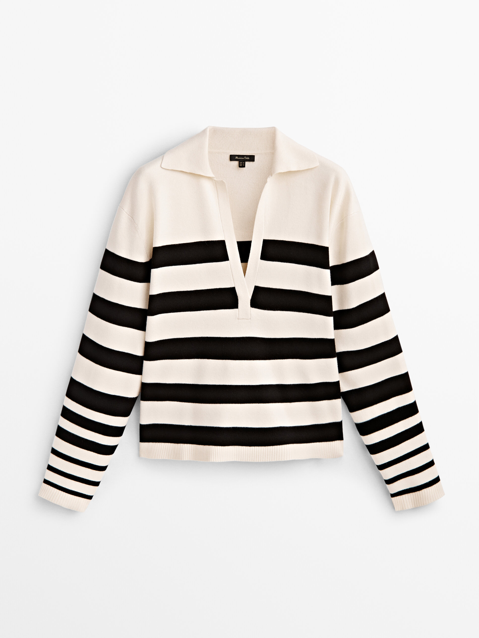 Jersey rayas cuello polo - NEGRO