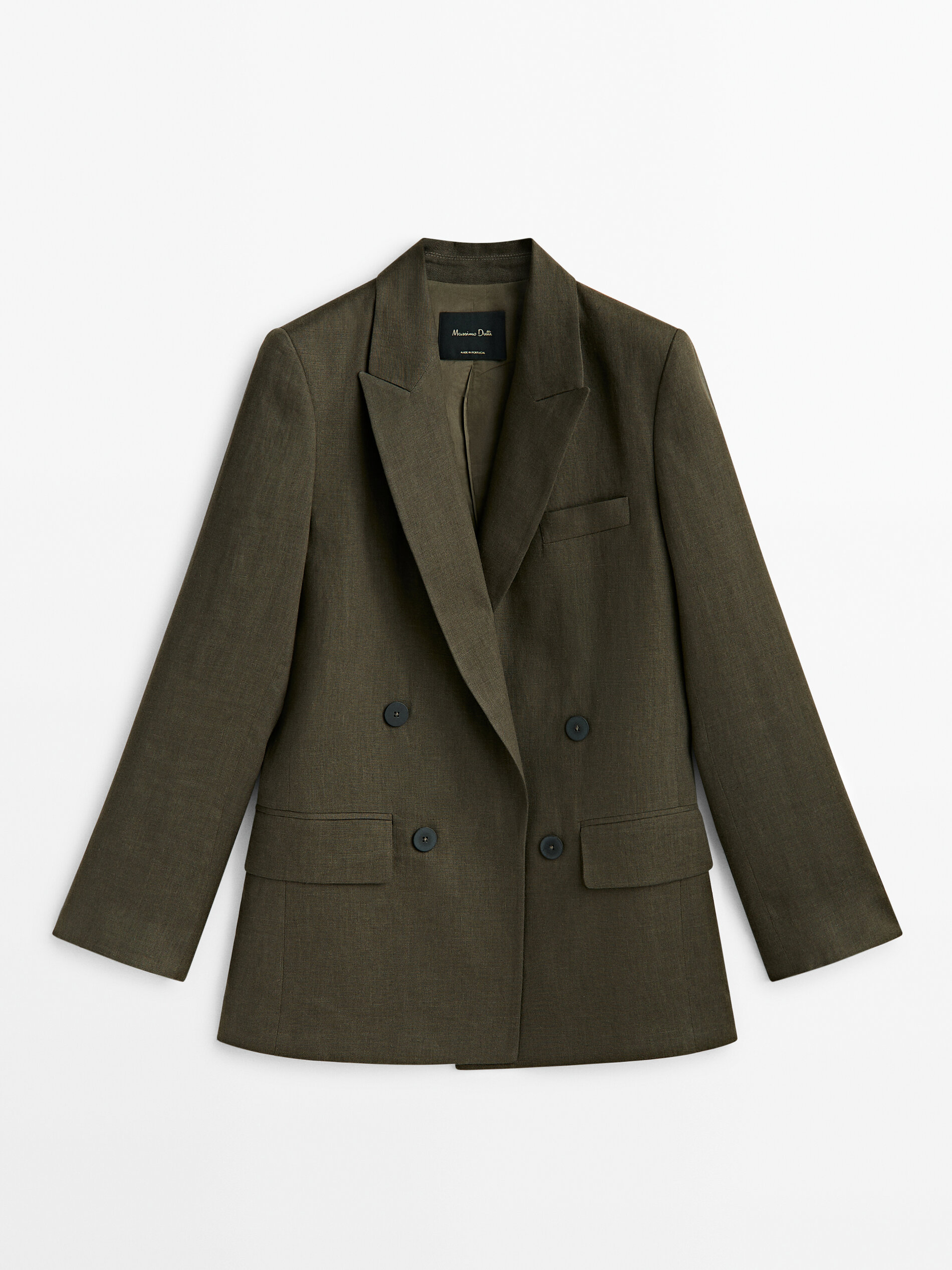 Americana traje 100% lino falso cruce - GRIS