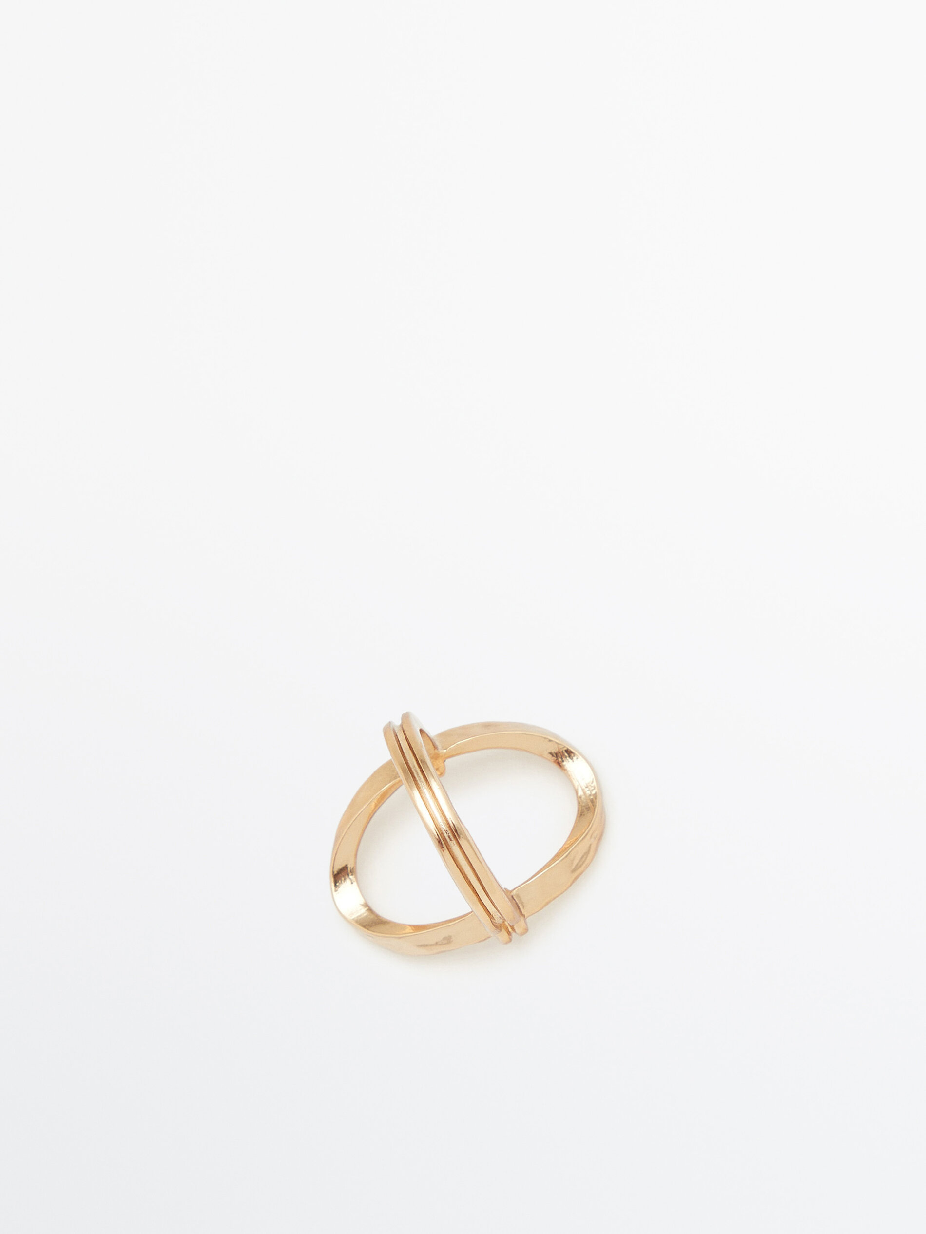 Anillo textura baño oro - DORADO