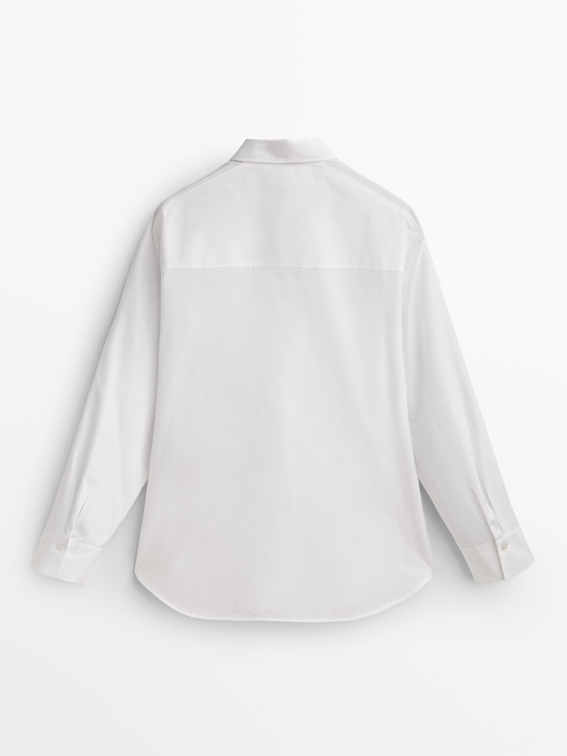 Camisa popelín algodón bolsillos - BLANCO