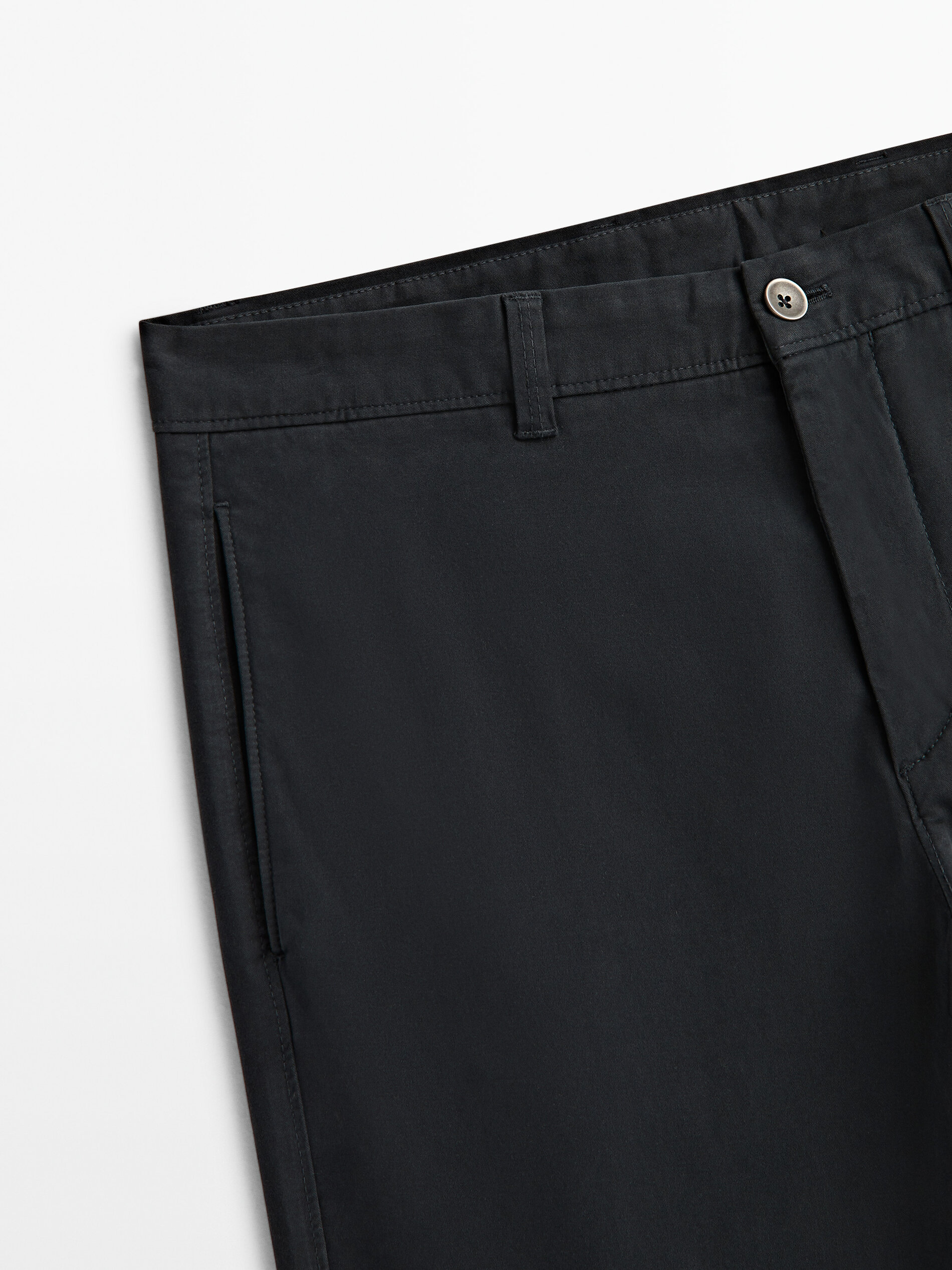 Pantalón chino mezcla algodón tapered fit - AZUL MARINO