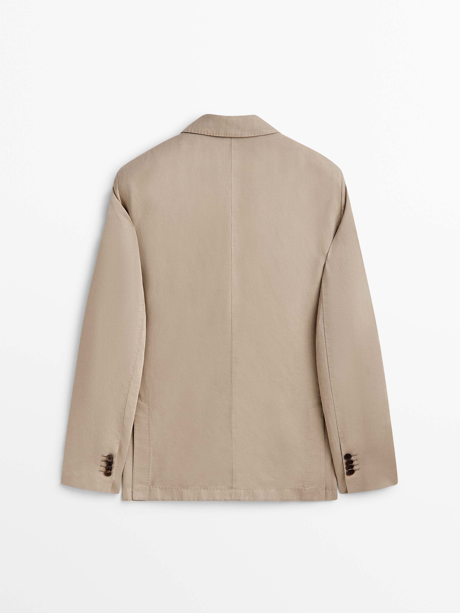 Americana tintada con lino y algodón - BEIGE