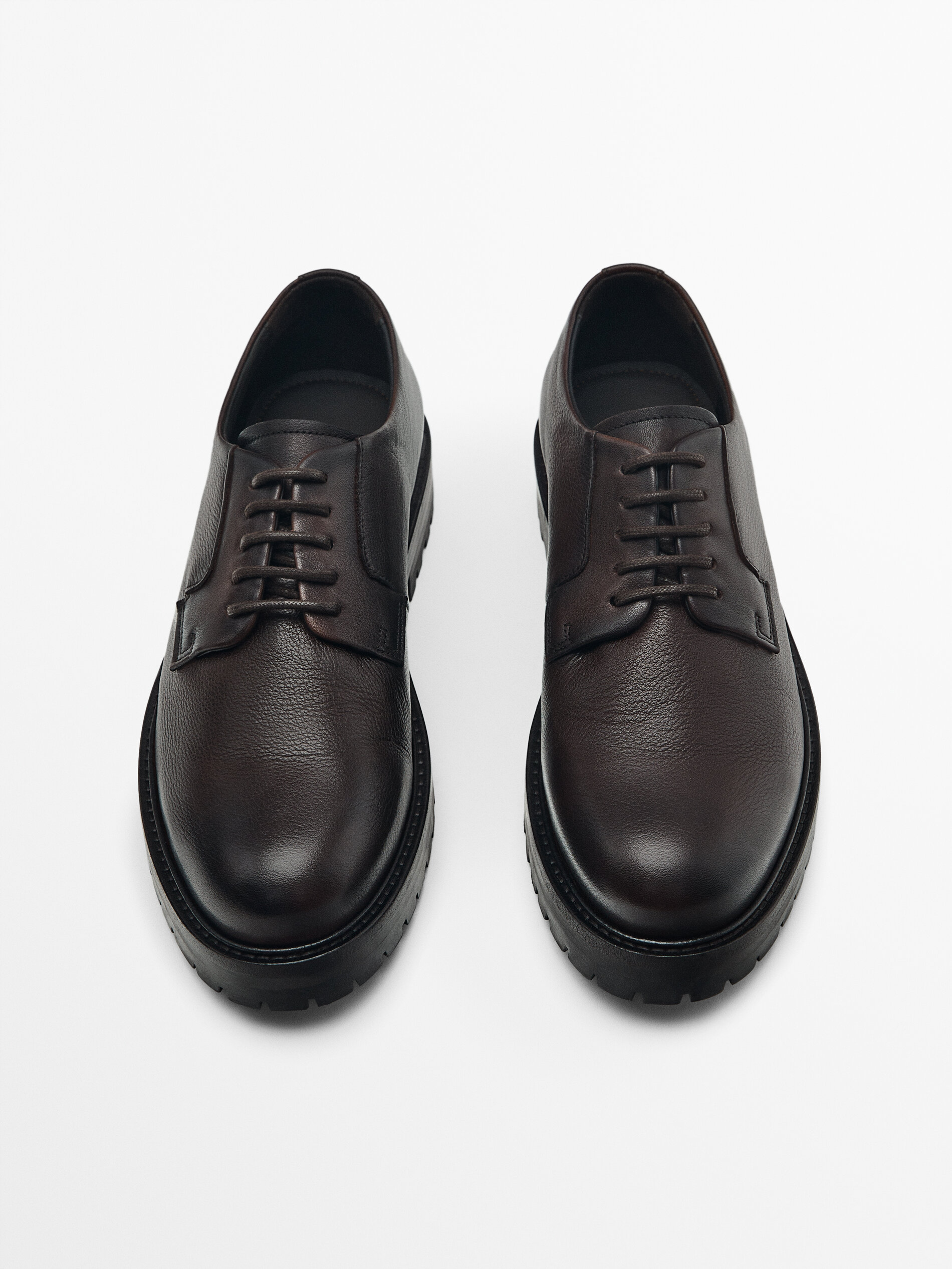 Zapato blucher piel marrón - MARRÓN