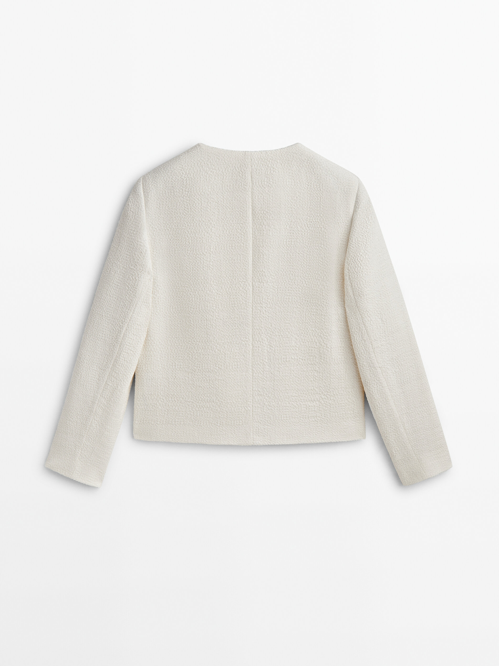 Chaqueta corta botones contraste - CRUDO