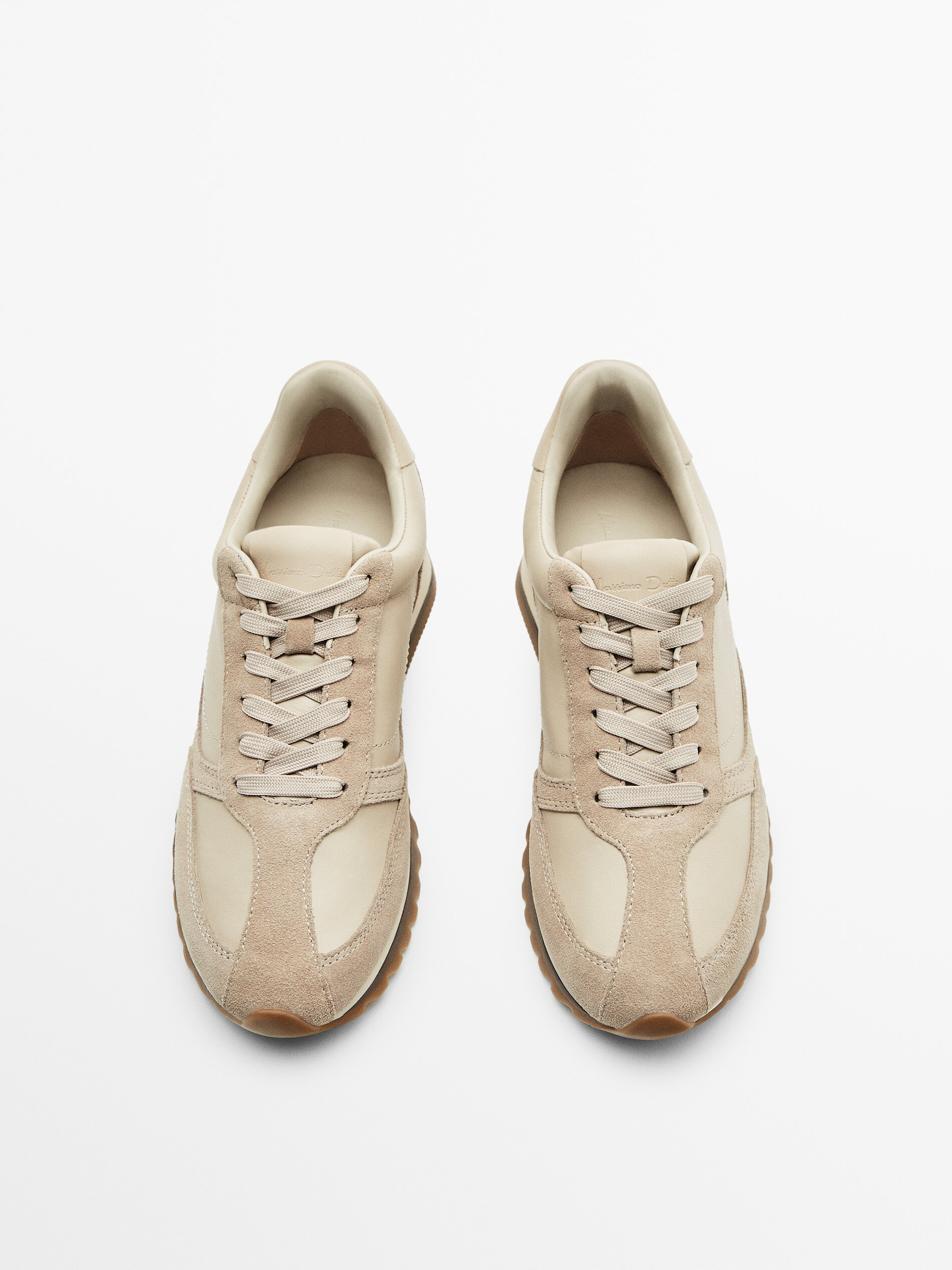 Deportivo piel combinado - MARRÓN