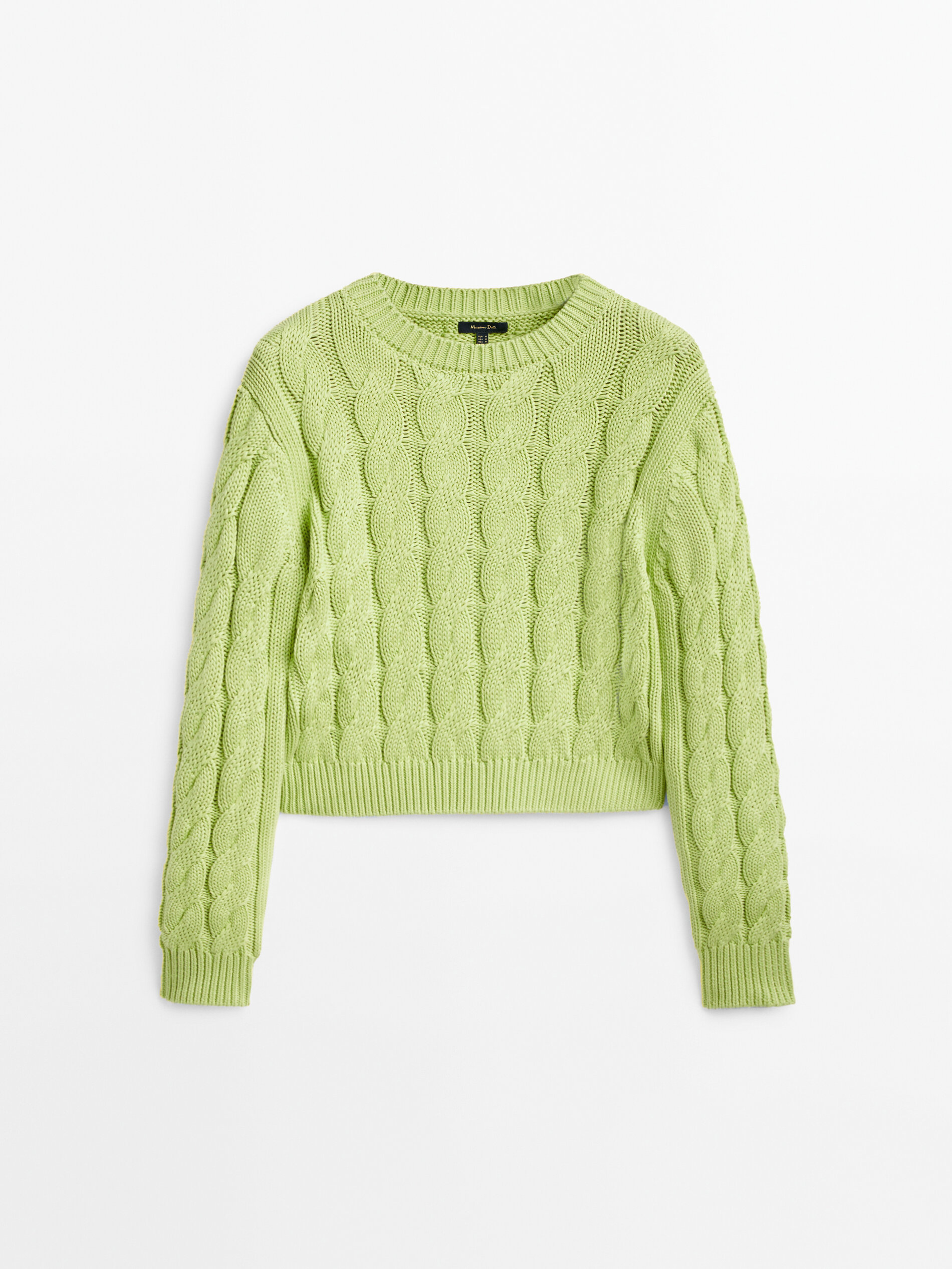 Jersey punto trenzado cropped - VERDE