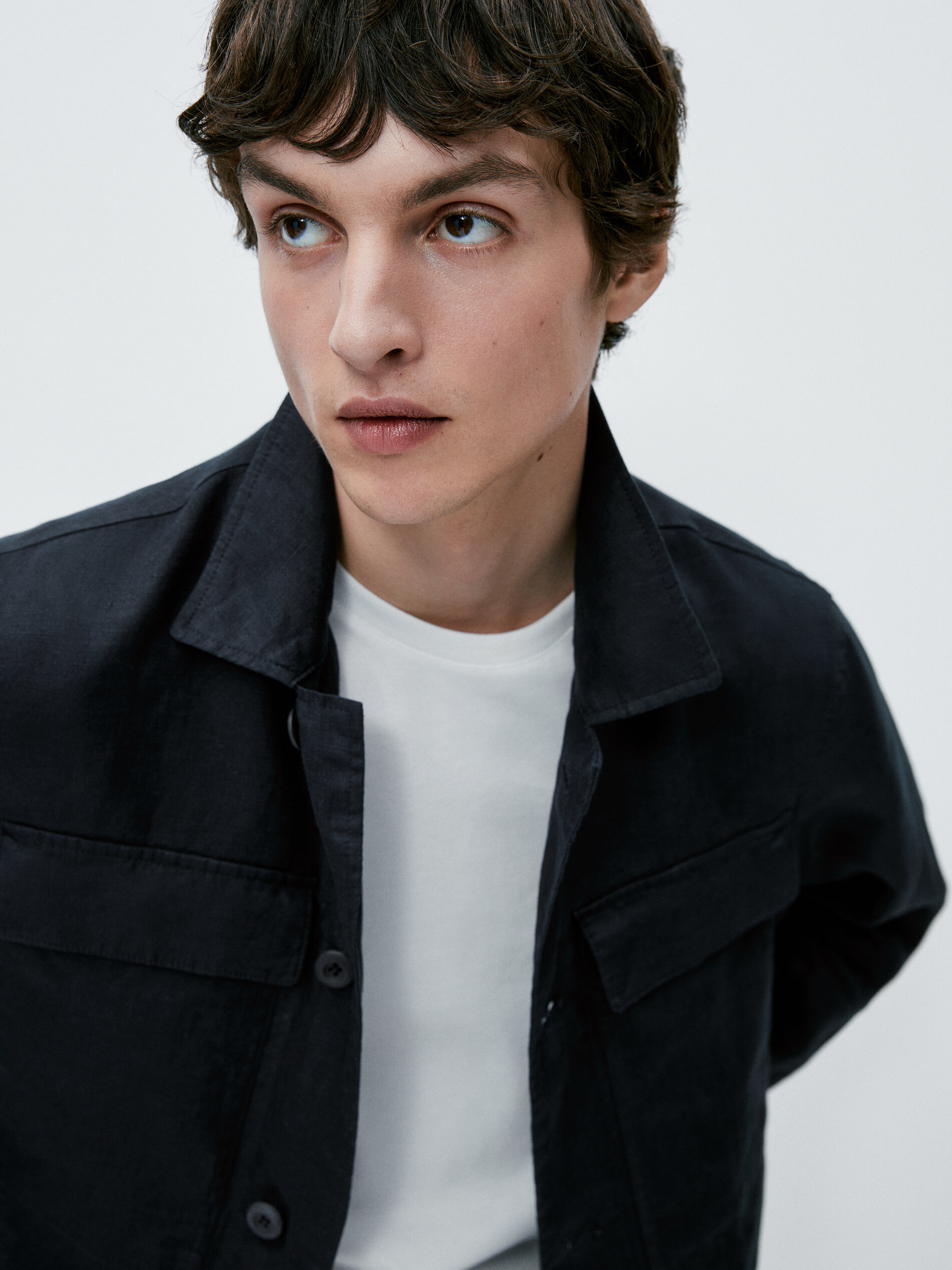 Chaqueta trucker 100% lino - AZUL MARINO