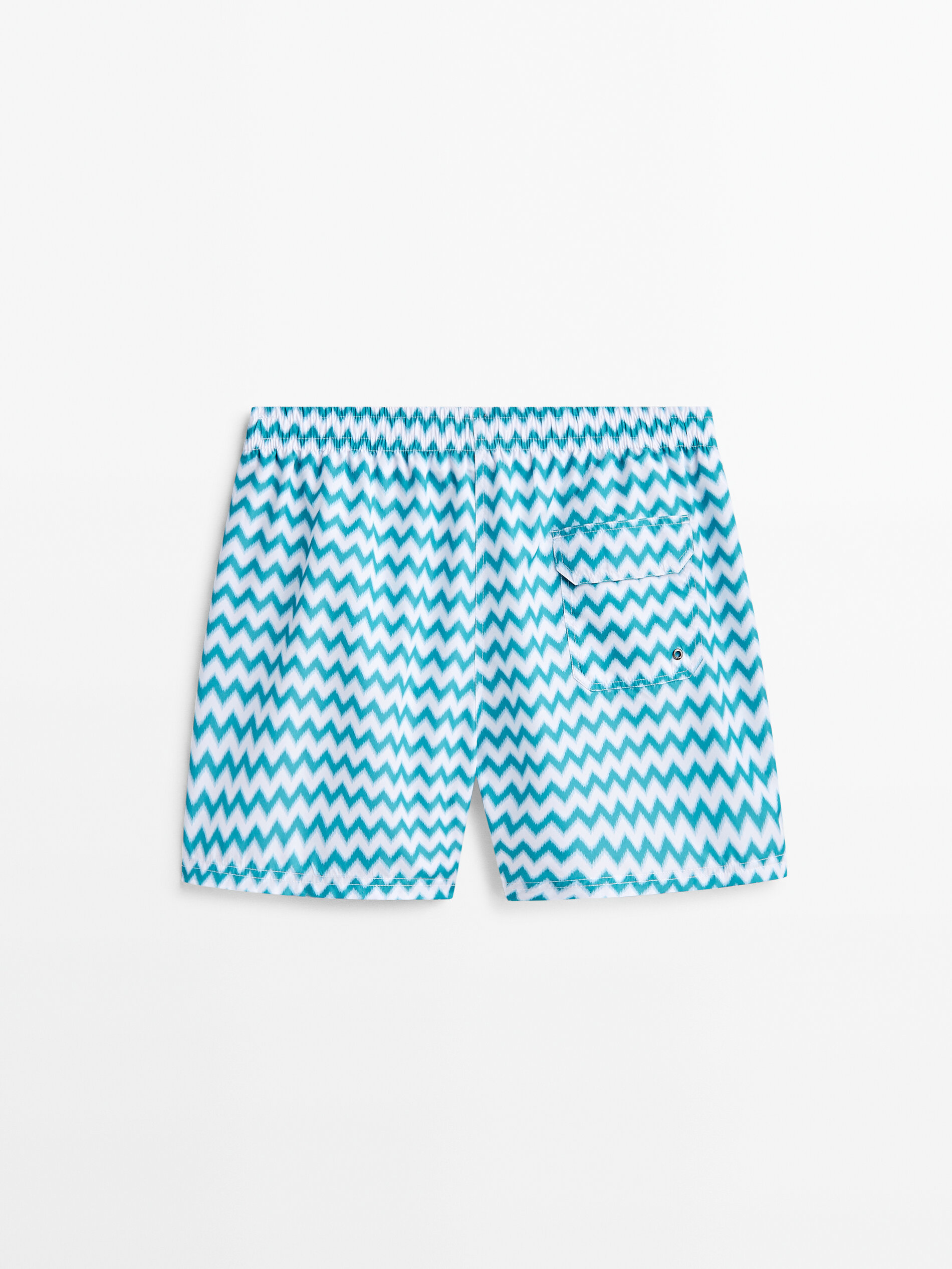 Bañador estampado zigzag - TURQUESA