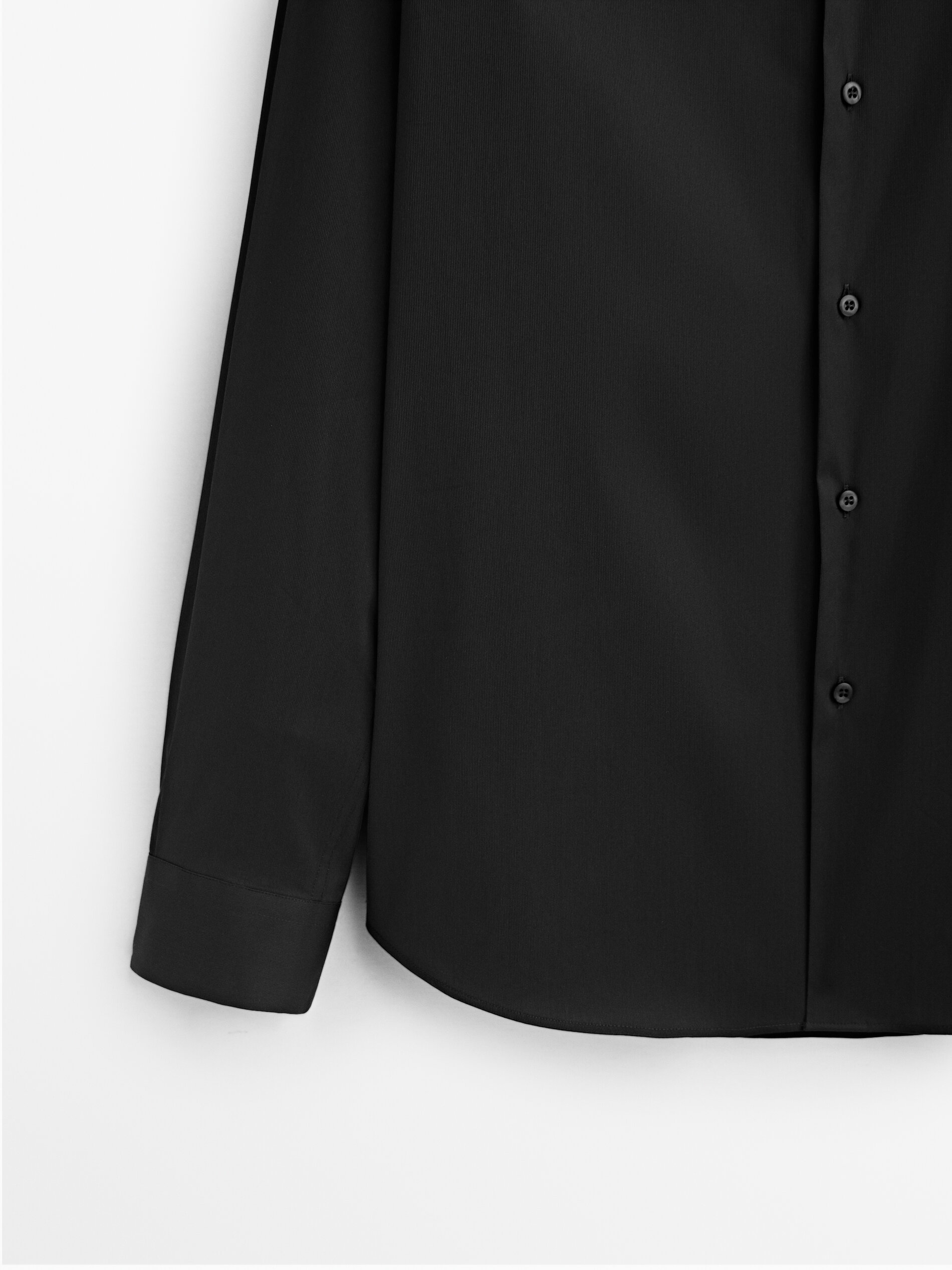 Camisa stretch estructura slim fit - NEGRO