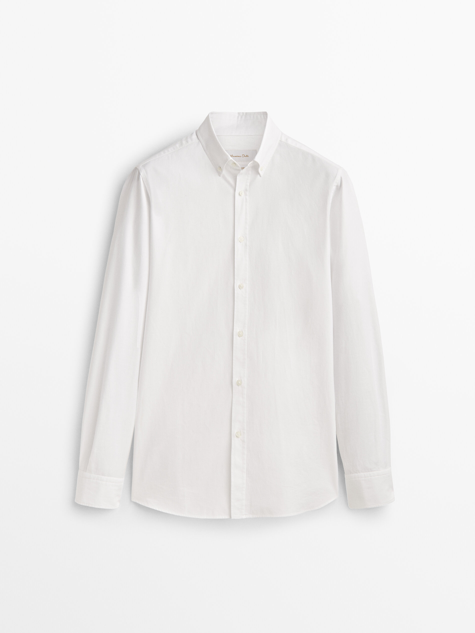 Camisa estructura algodón slim fit - BLANCO