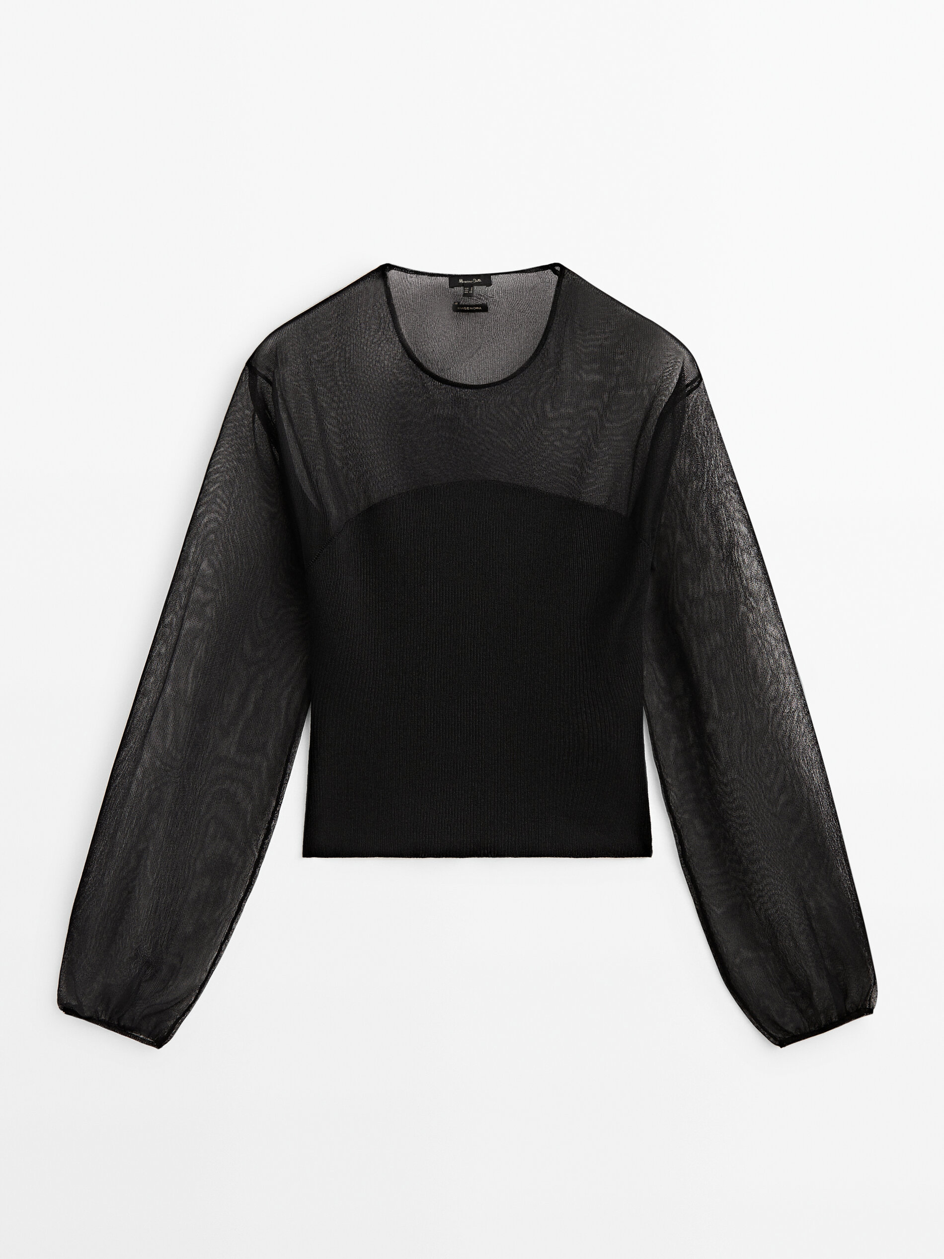 Jersey punto tejido combinado - NEGRO