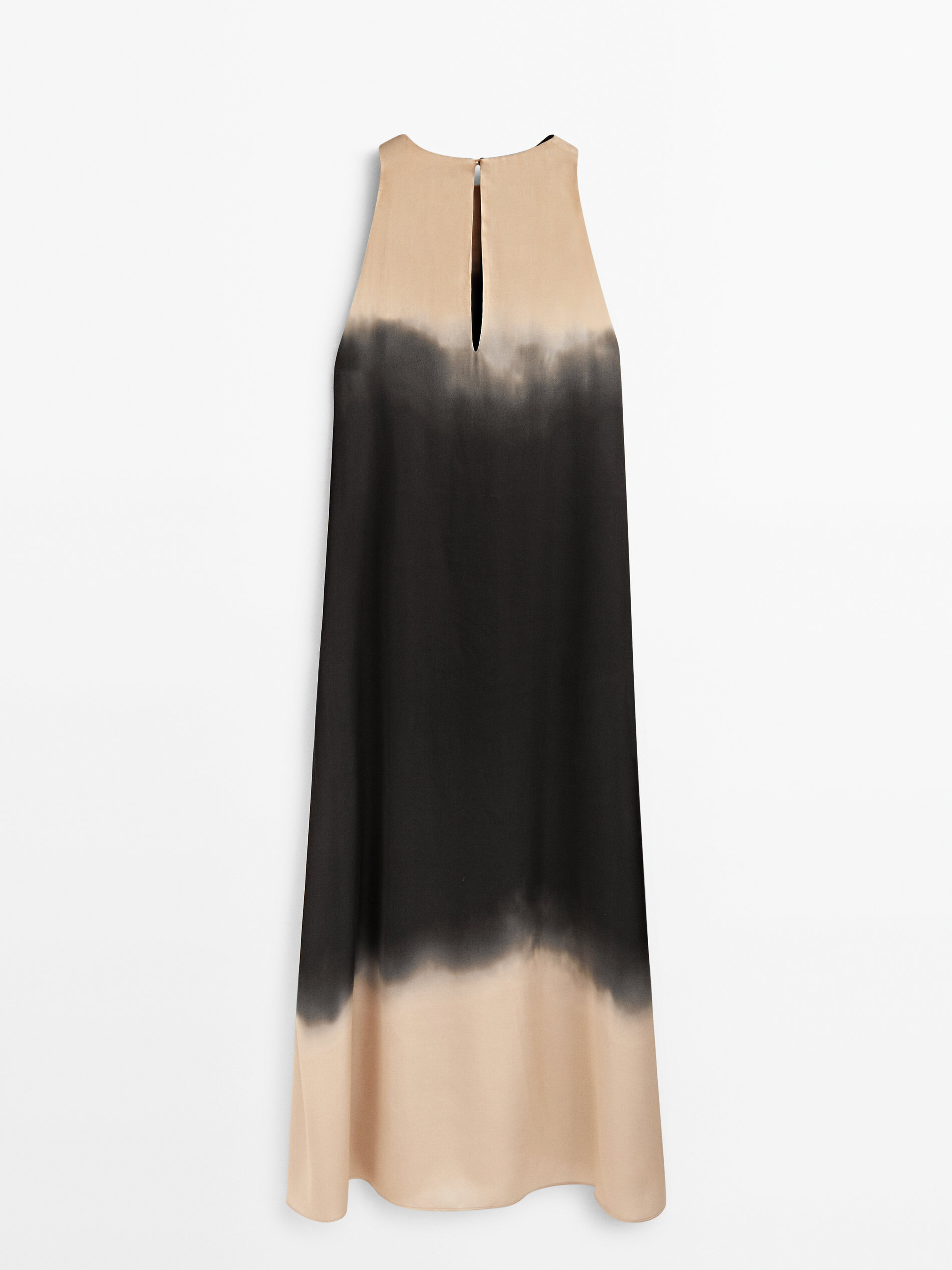 Vestido largo difuminado sin mangas - NEGRO