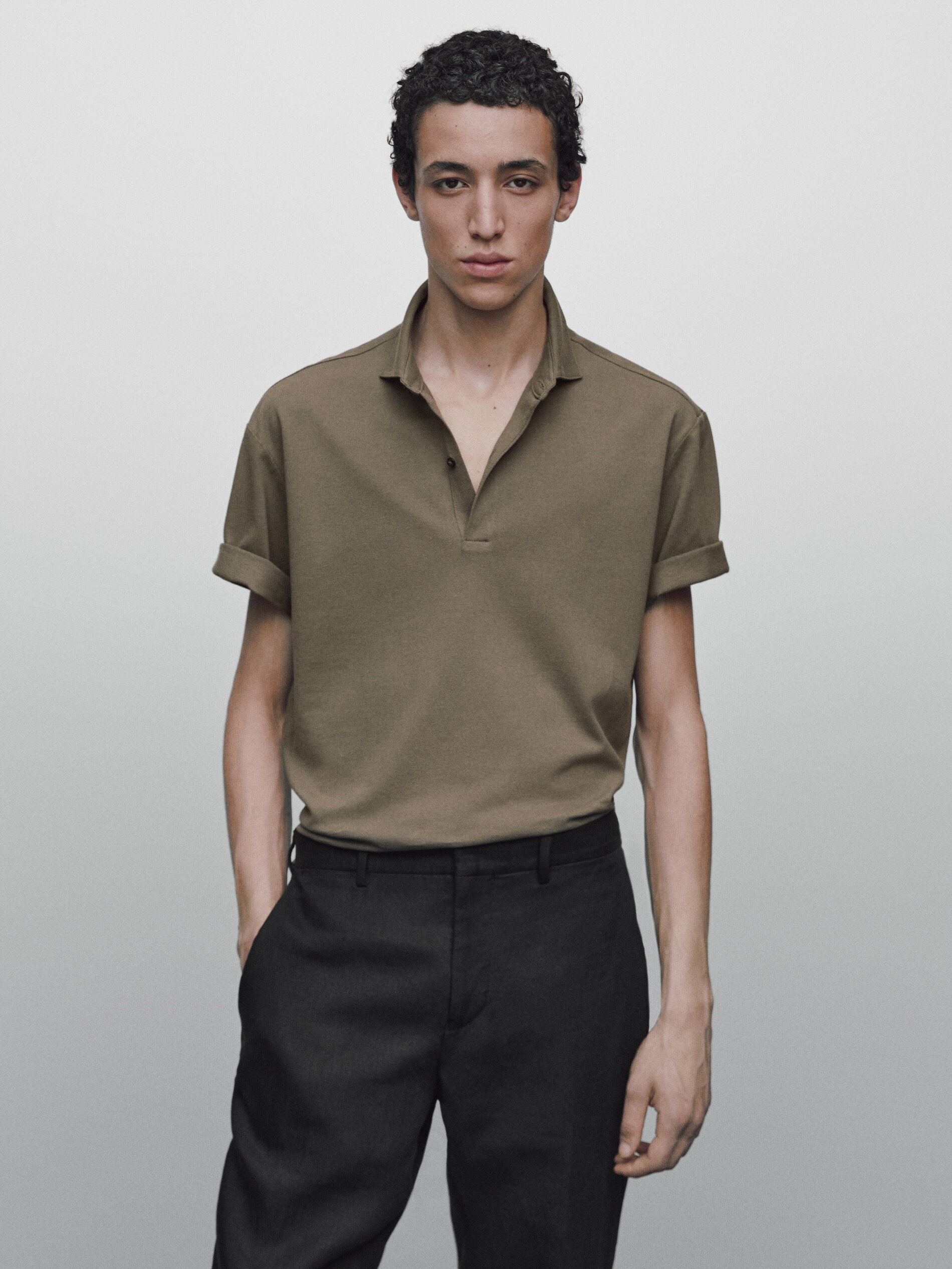 Polo mezcla algodón lino Limited edition - OLIVA