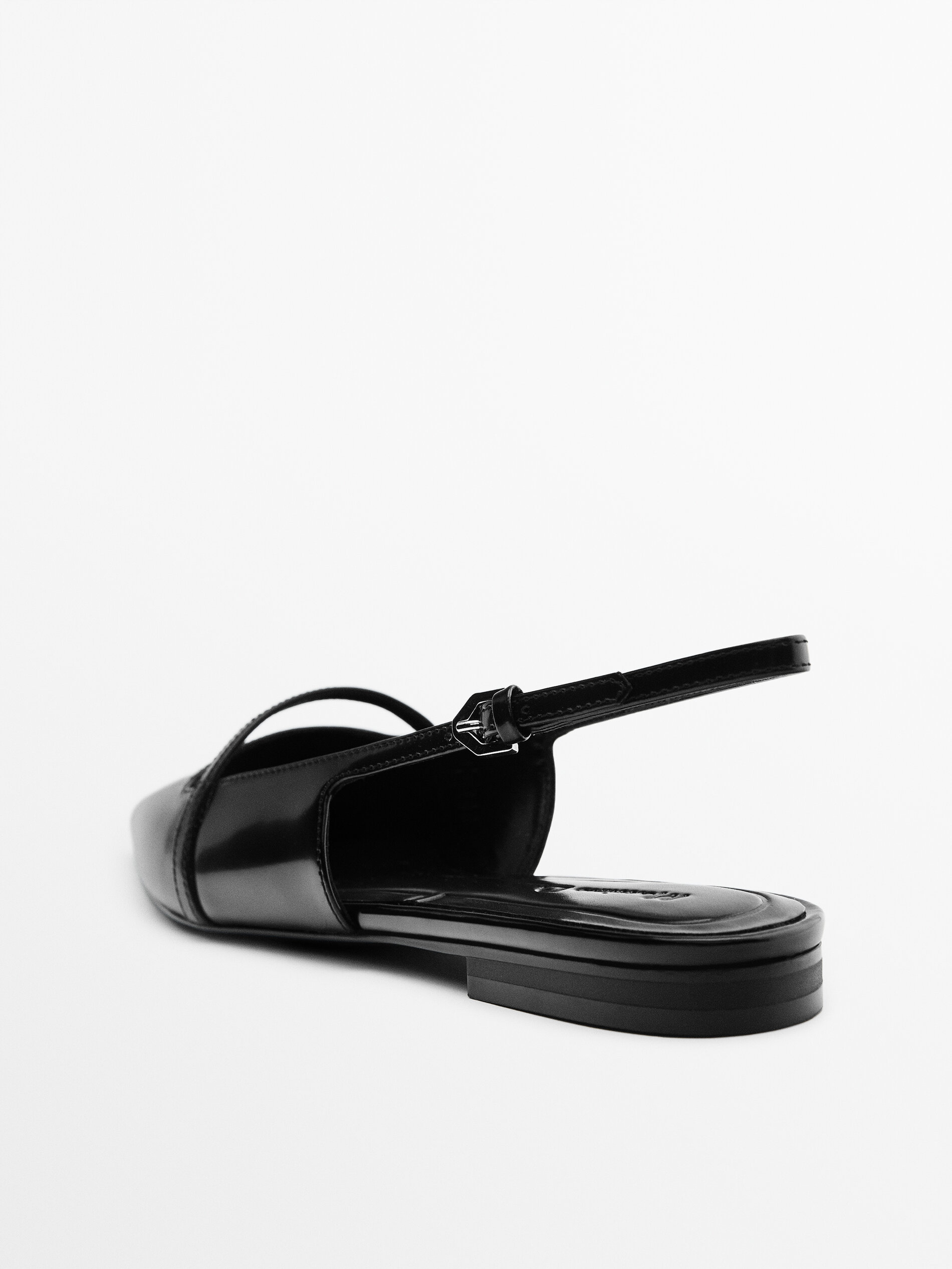 Zapato plano piel destalonado - NEGRO