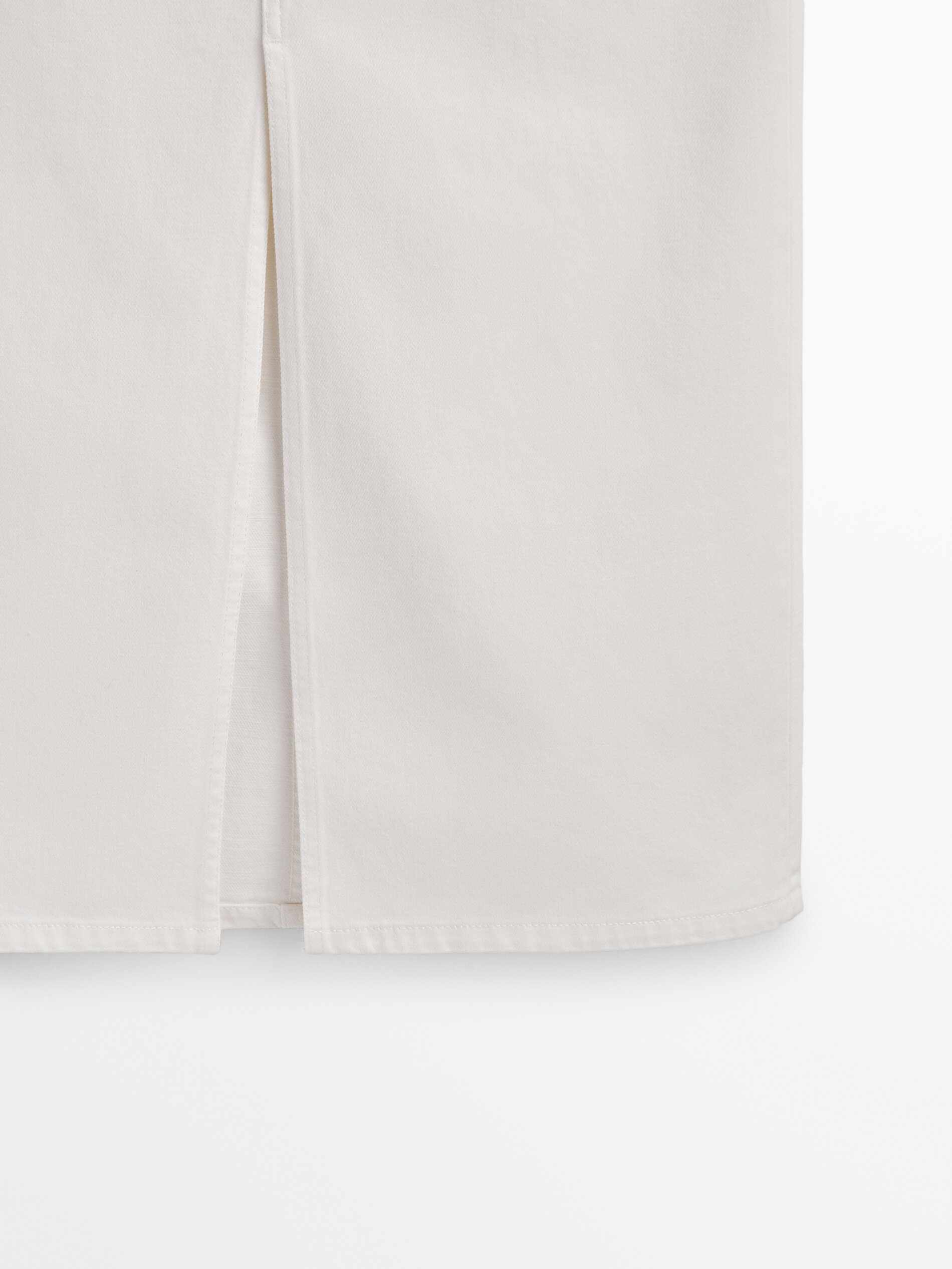 Falda denim tiro alto - CRUDO