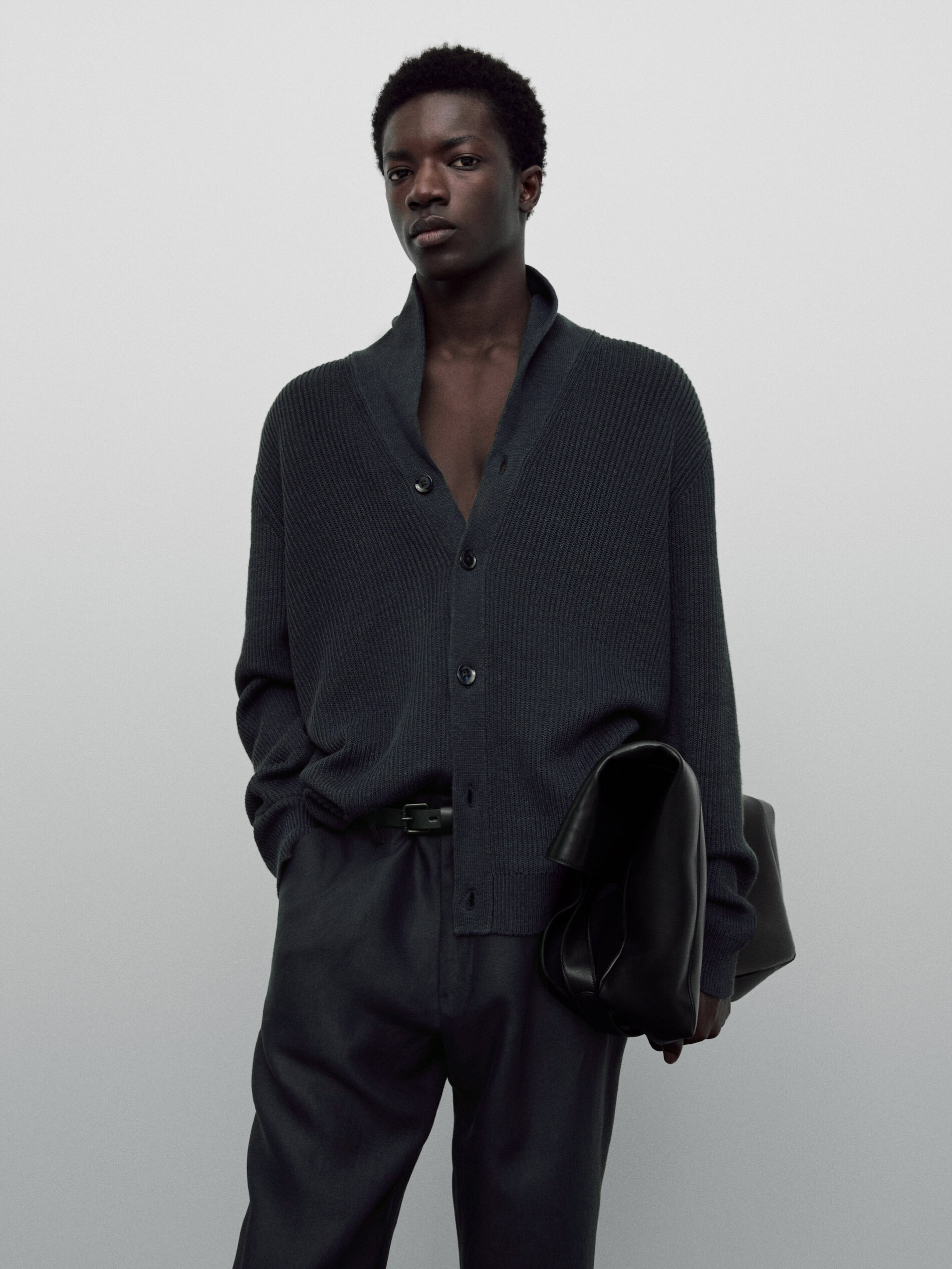 Cárdigan punto estructura Limited edition - AZUL MARINO