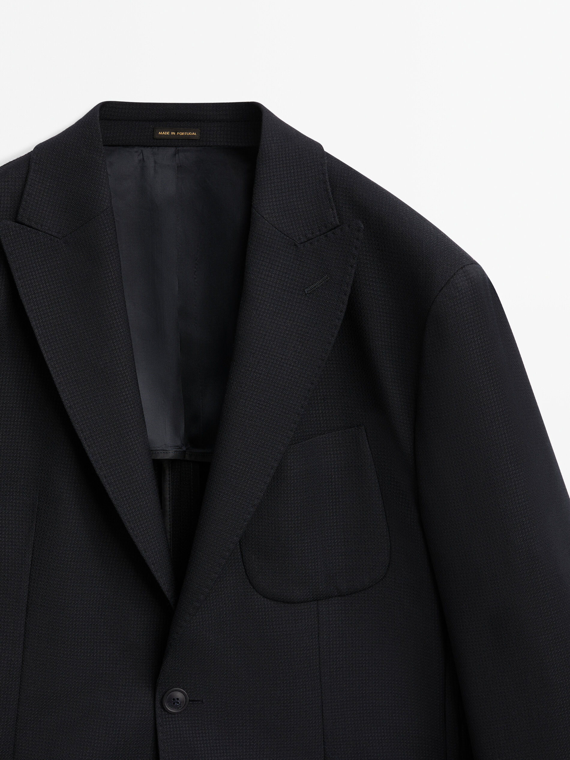 Americana estructura lana azul marino - AZUL MARINO