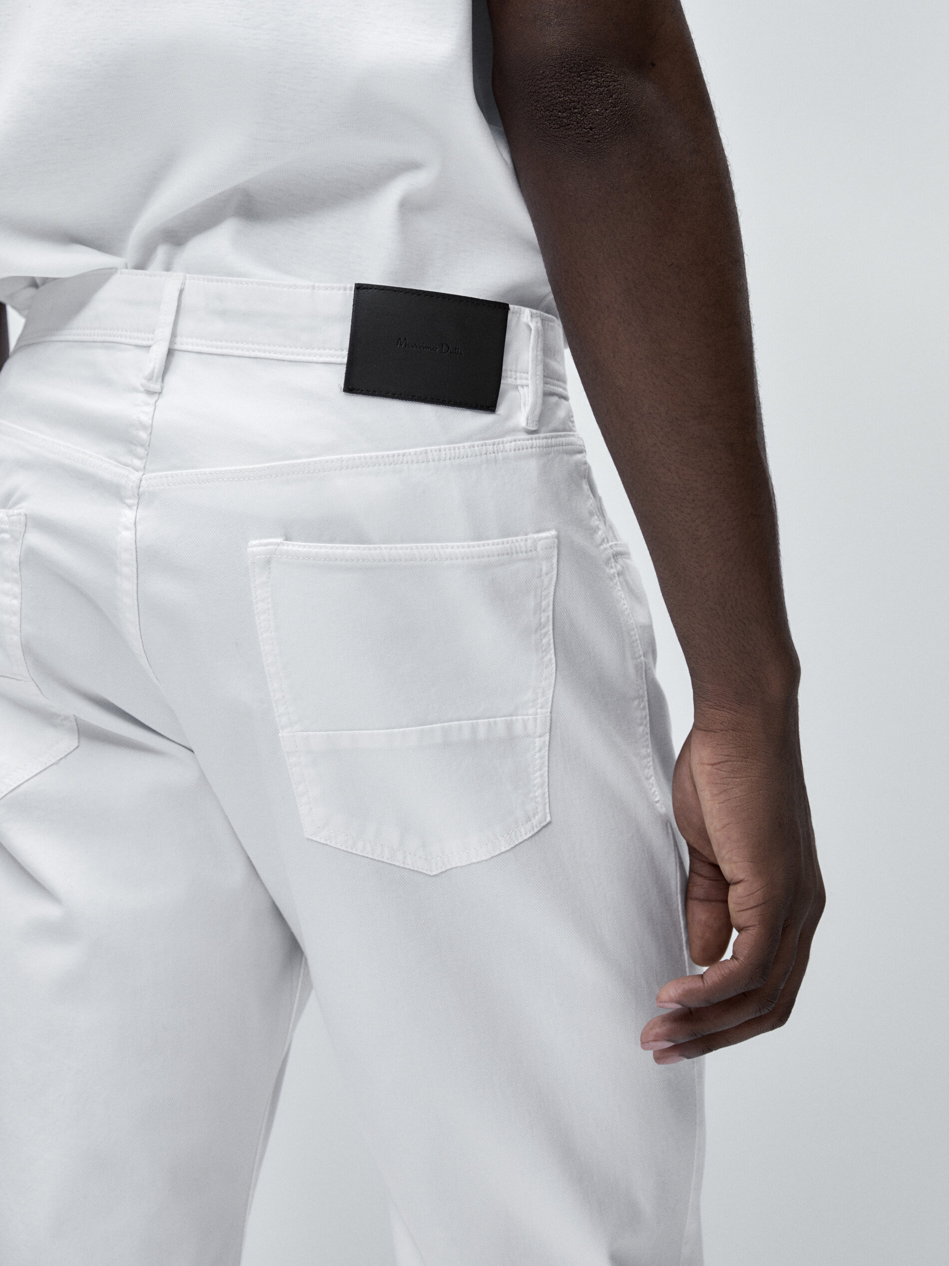 Pantalón tejanero tricotina slim fit - BLANCO
