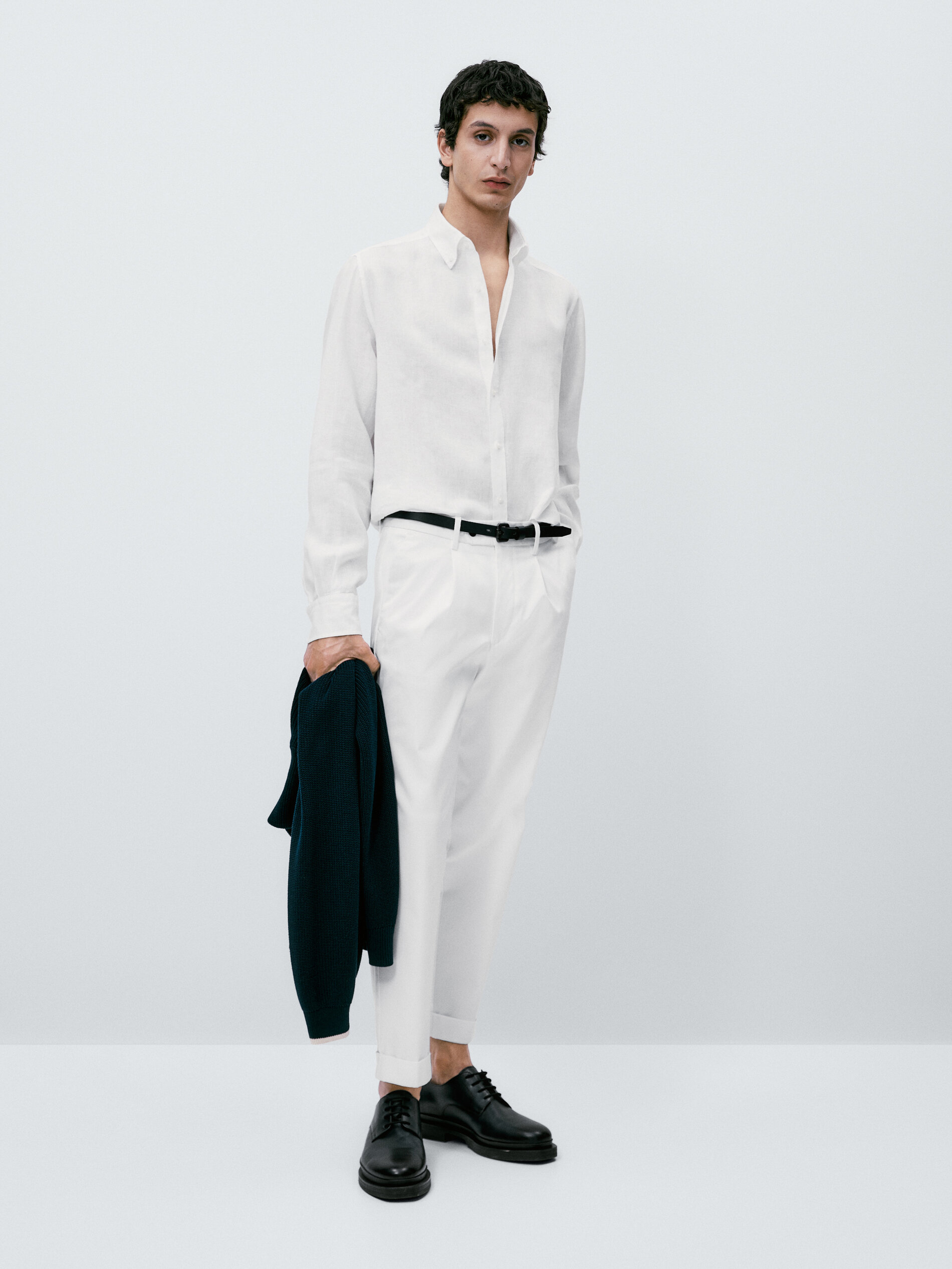 Camisa 100% lino regular fit - BLANCO