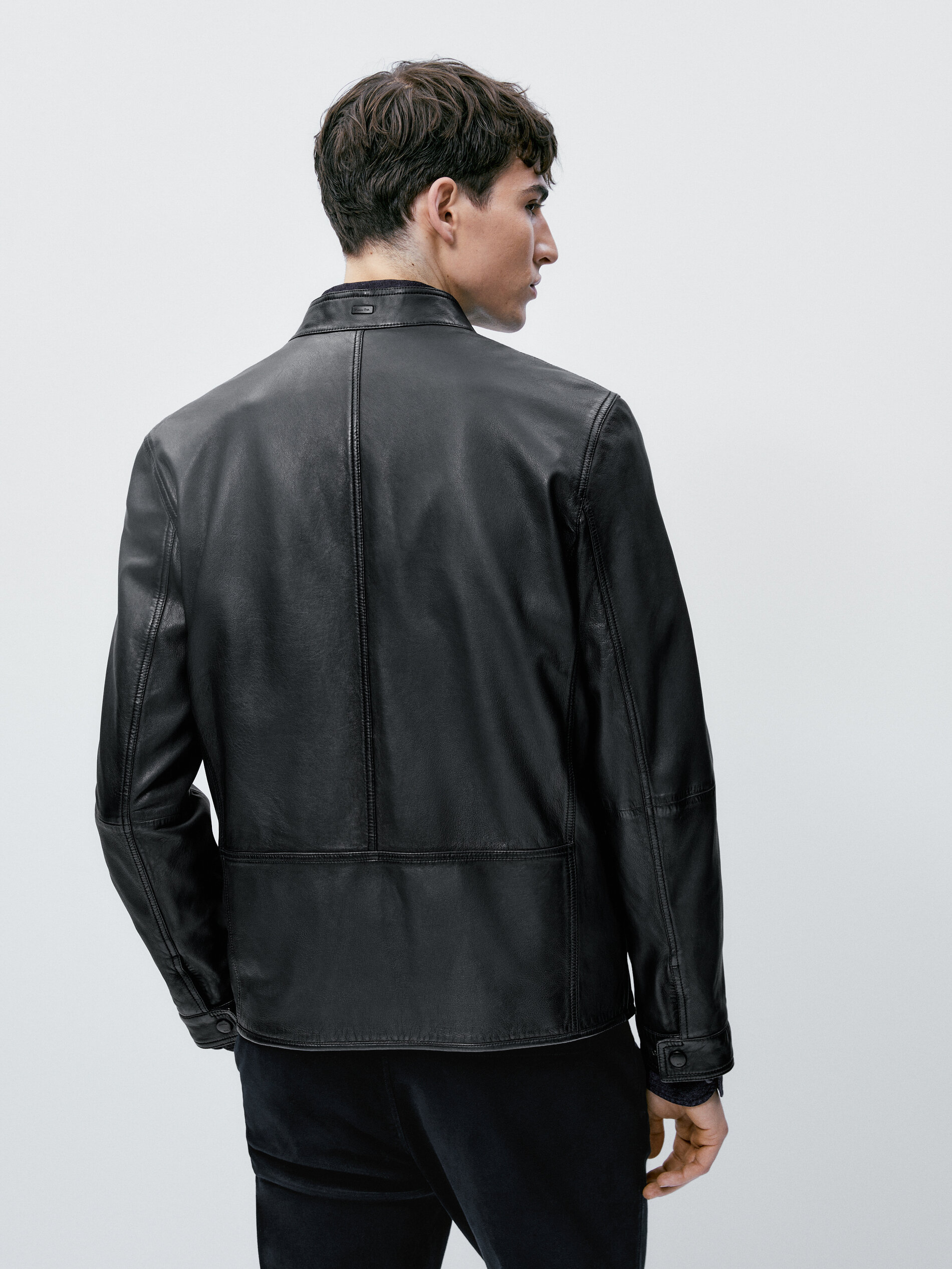 Chaqueta piel napa azul - AZUL