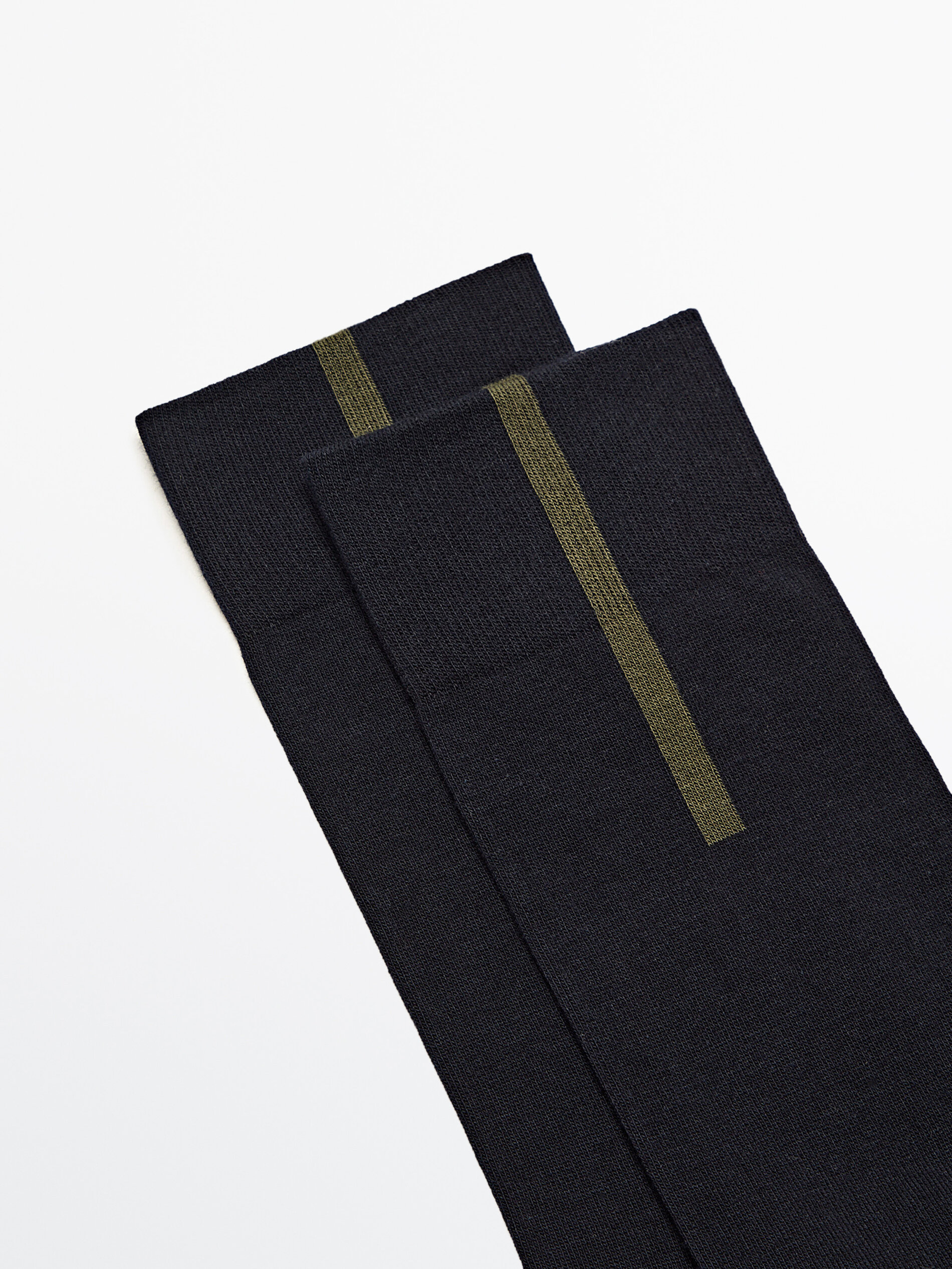 Calcetines largos raya contraste - AZUL MARINO