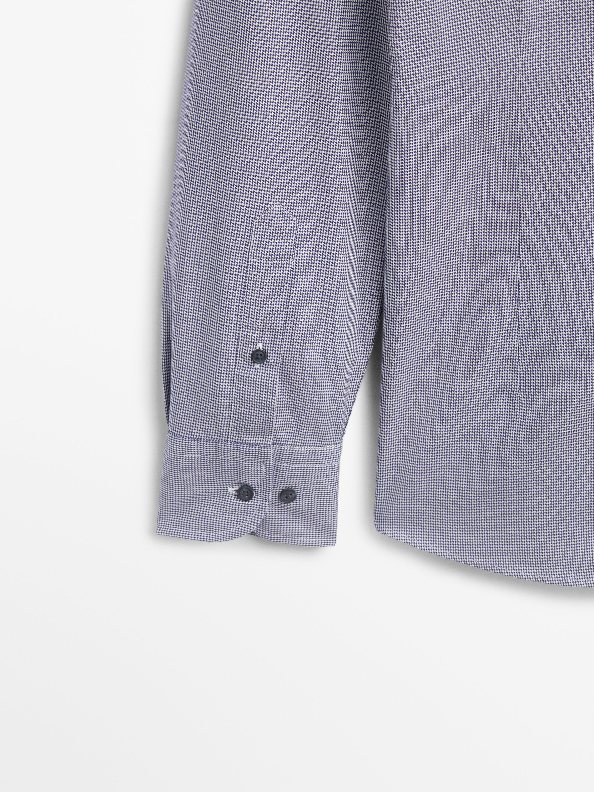 Camisa pata de gallo slim fit - AZUL MARINO