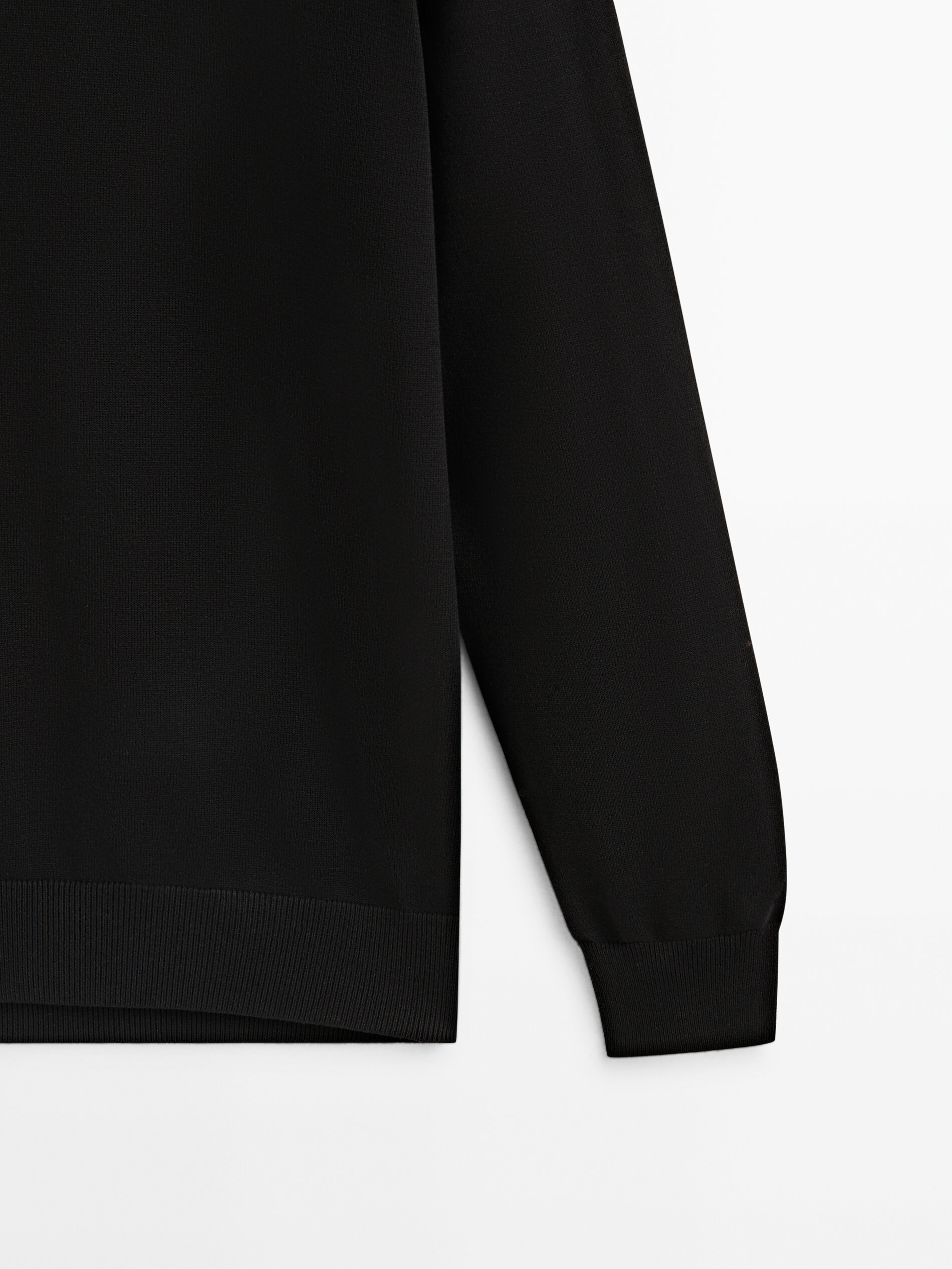 Jersey punto cuello polo confort - NEGRO