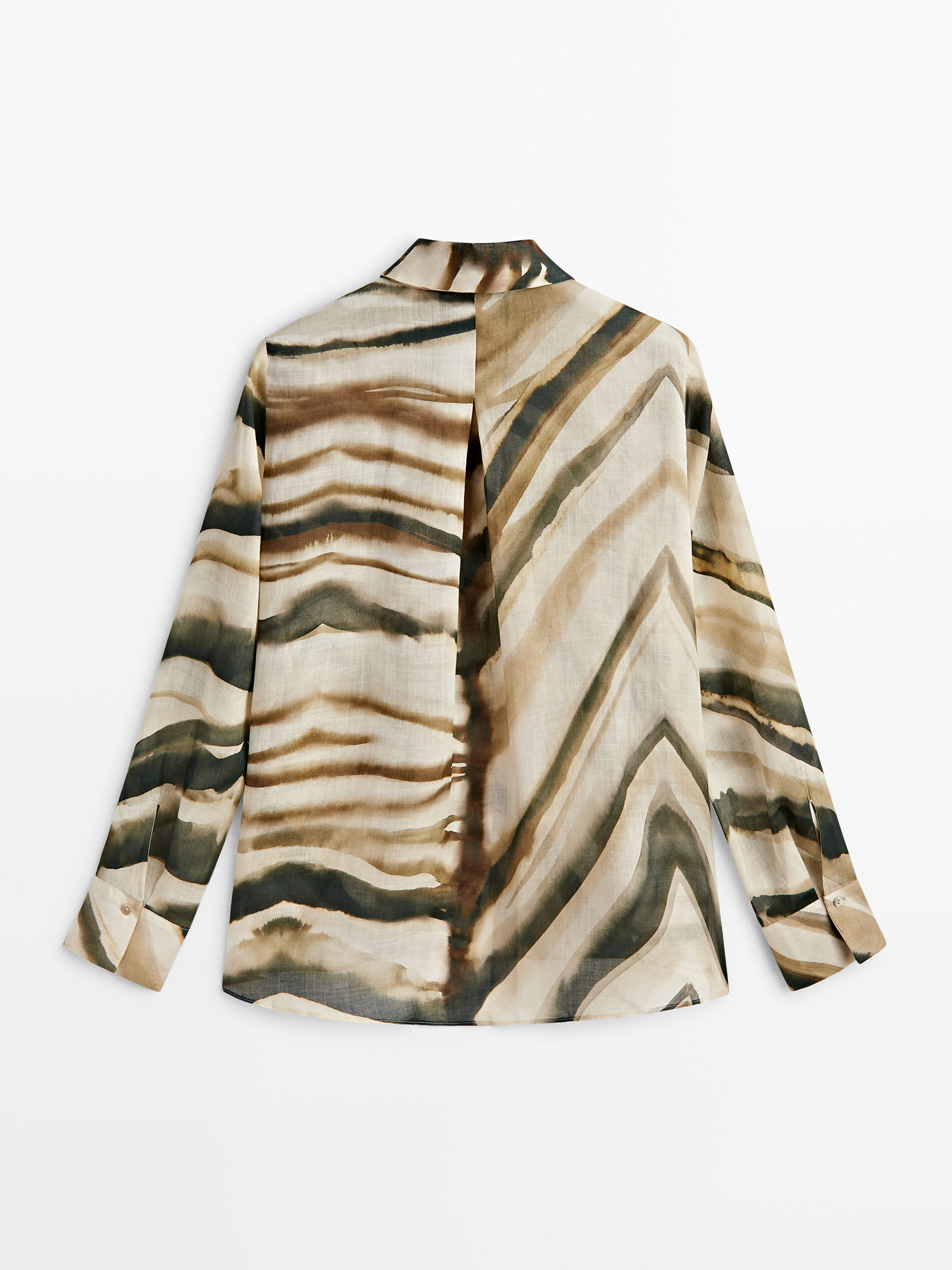 Camisa estampada 100% ramio - VERDE