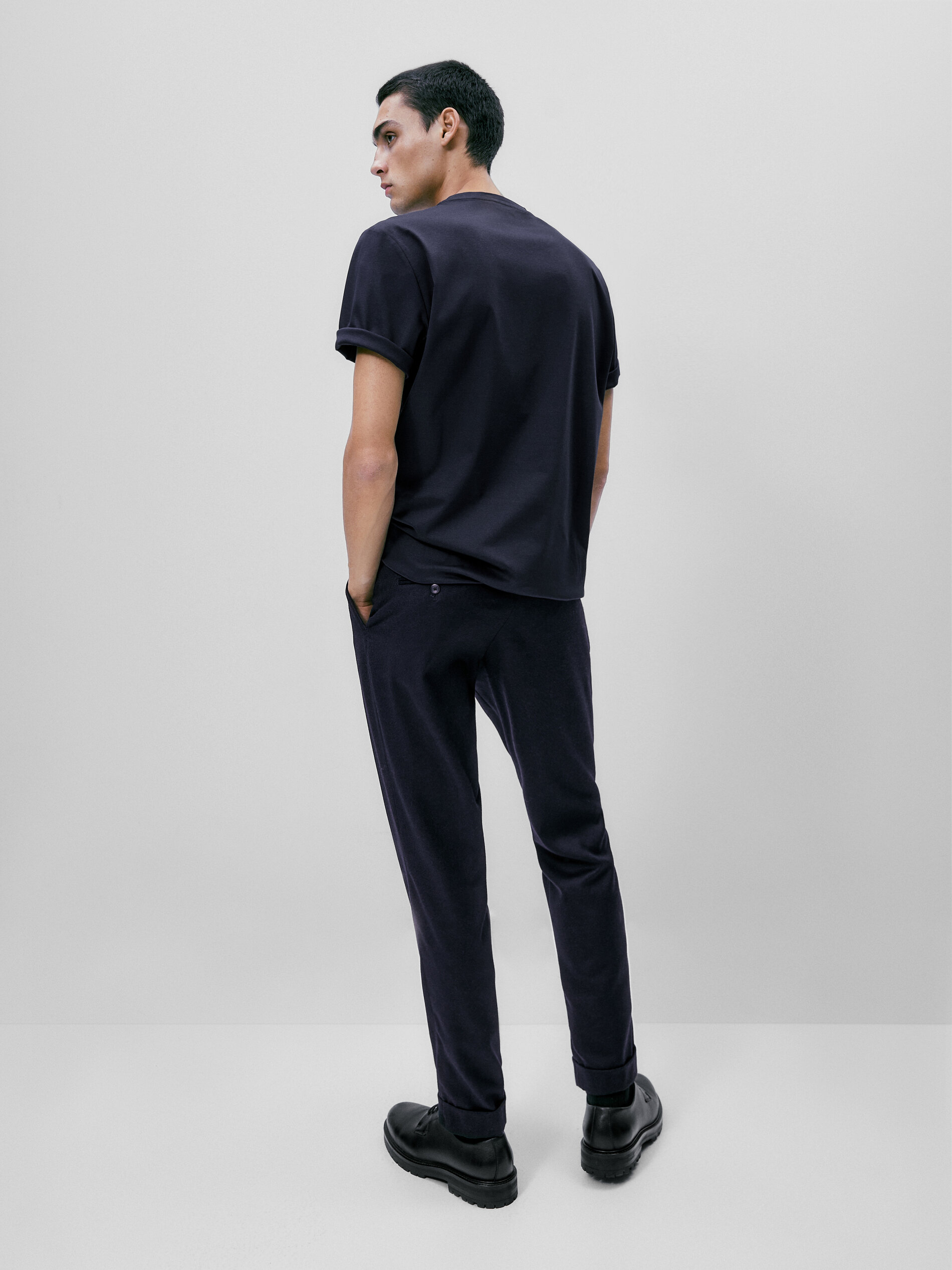 Camiseta manga corta algodón mercerizado - AZULÓN