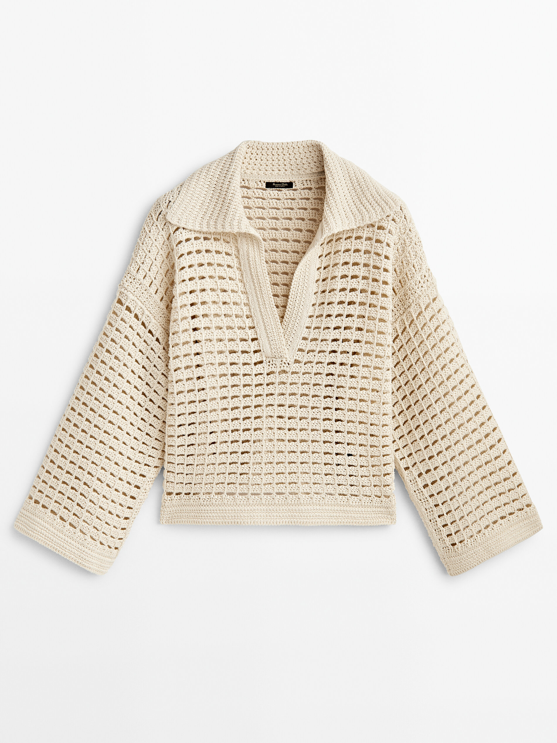 Jersey polo crochet - BEIGE