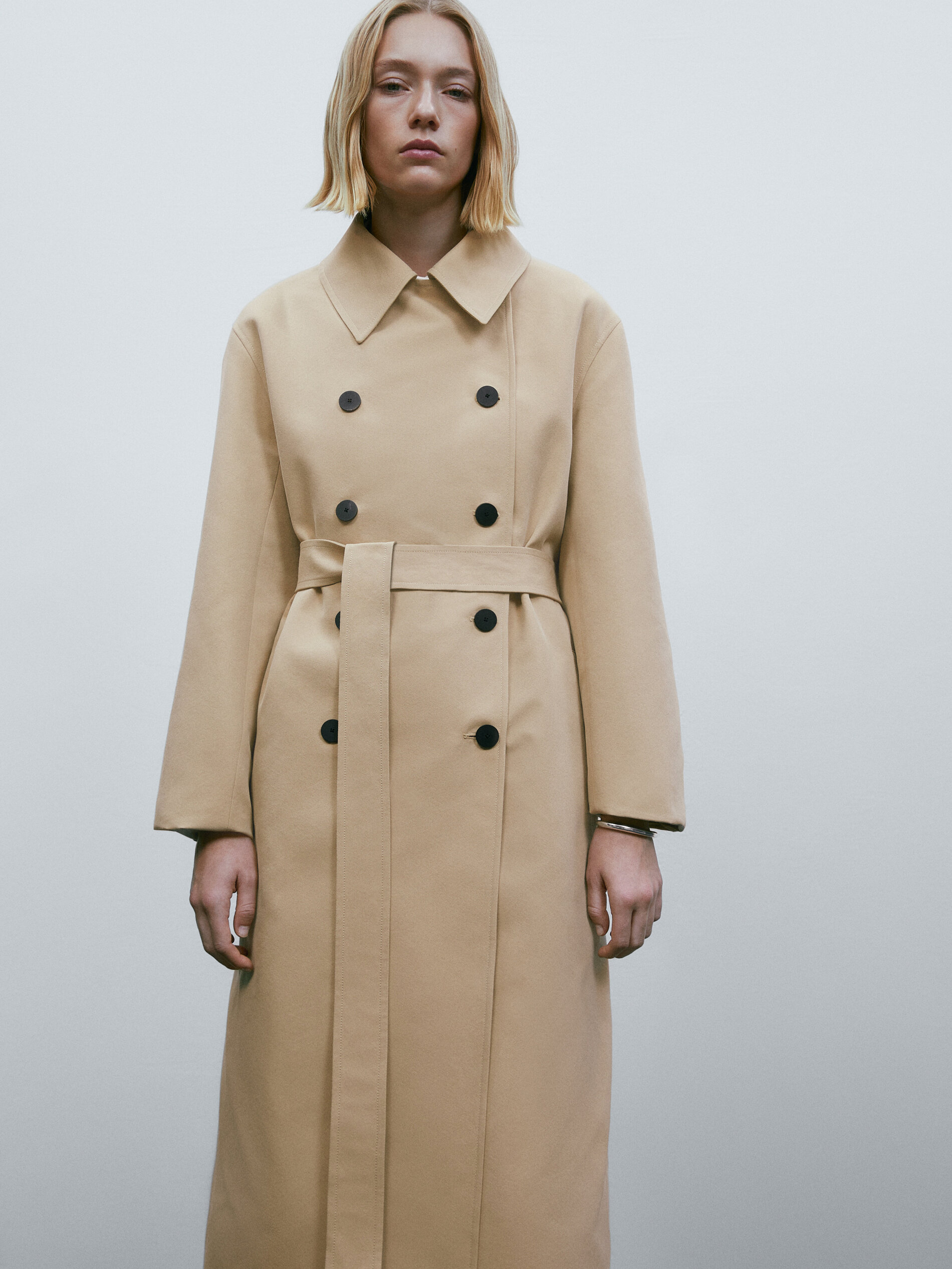 Chaqueta trench cinturón - CAMEL