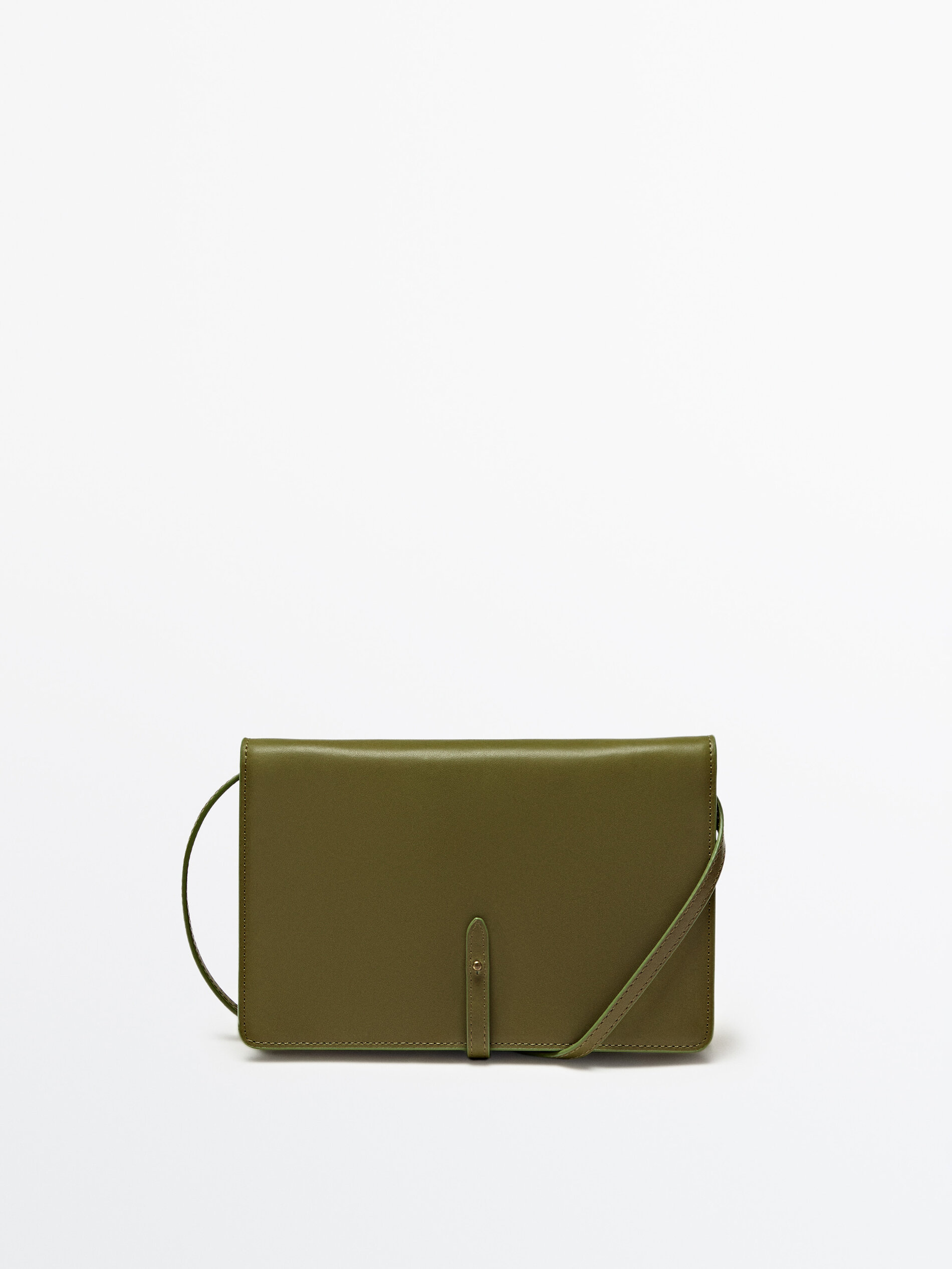 Bolso bandolera piel porta móvil - KAKI