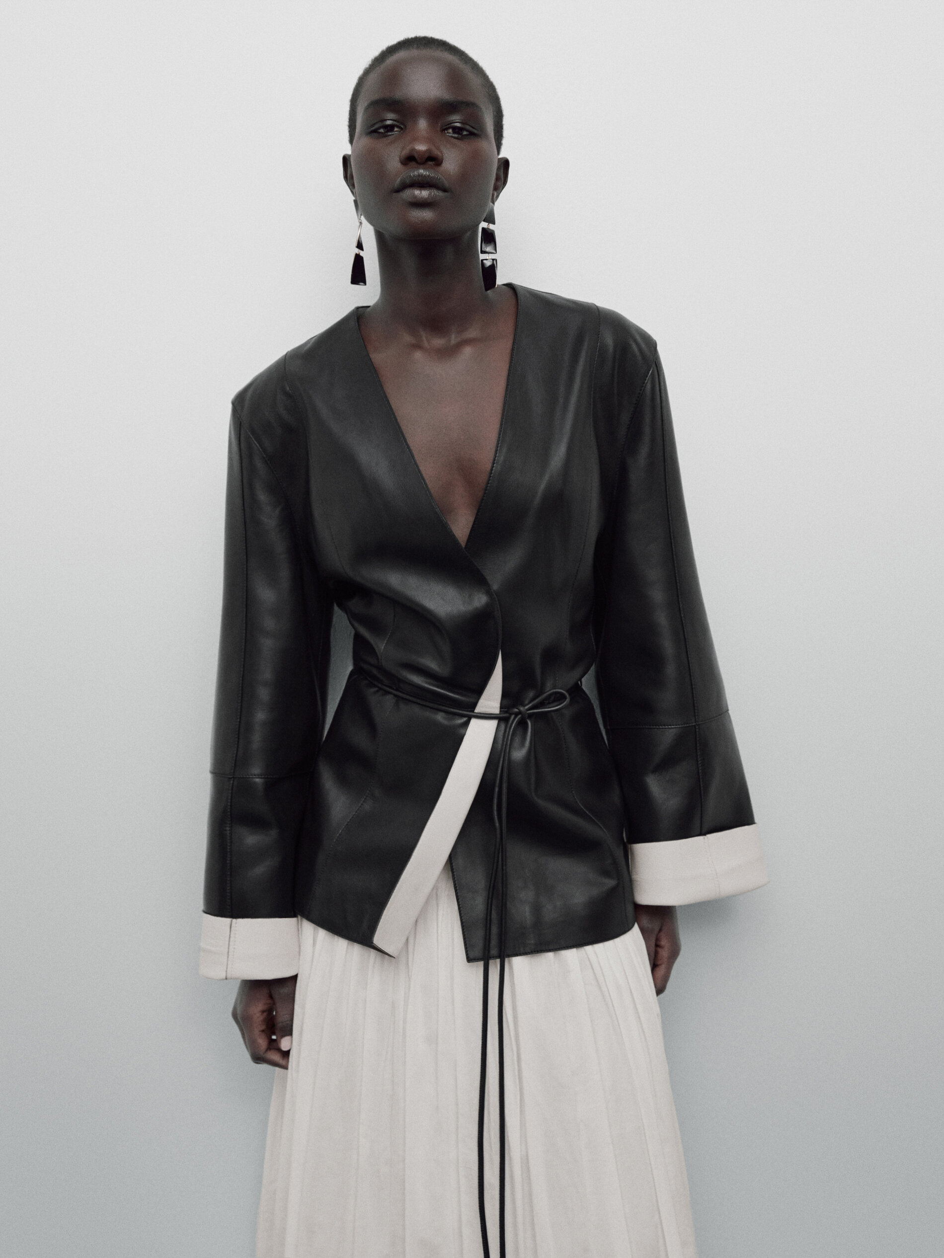 Chaqueta piel napa cordón Limited edition - NEGRO