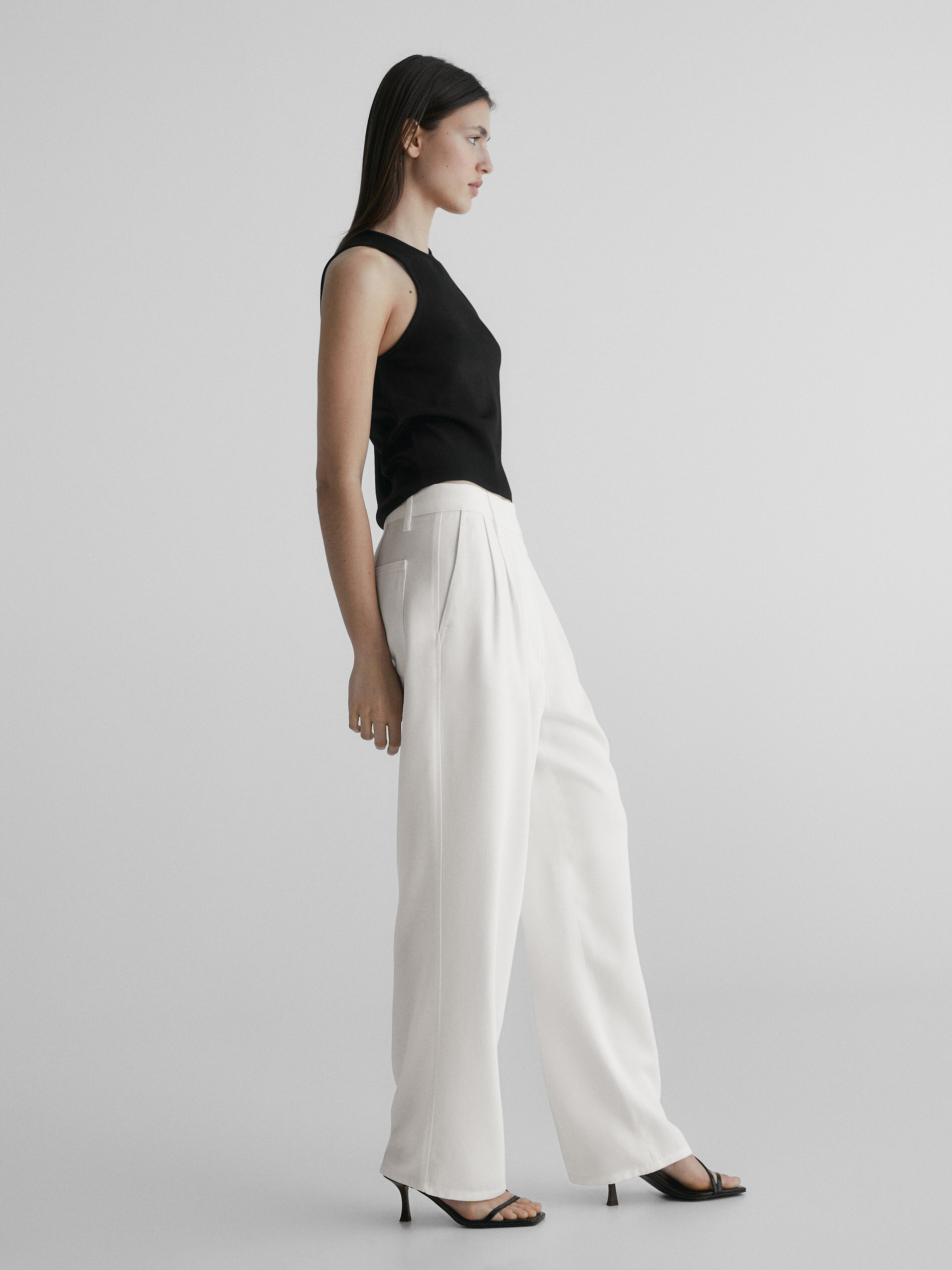 Pantalón fluido ancho lyocell - CRUDO