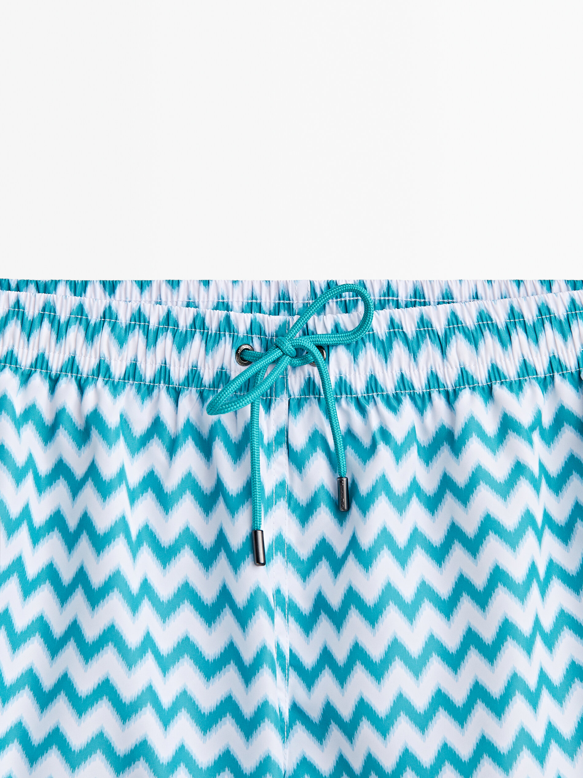 Bañador estampado zigzag - TURQUESA