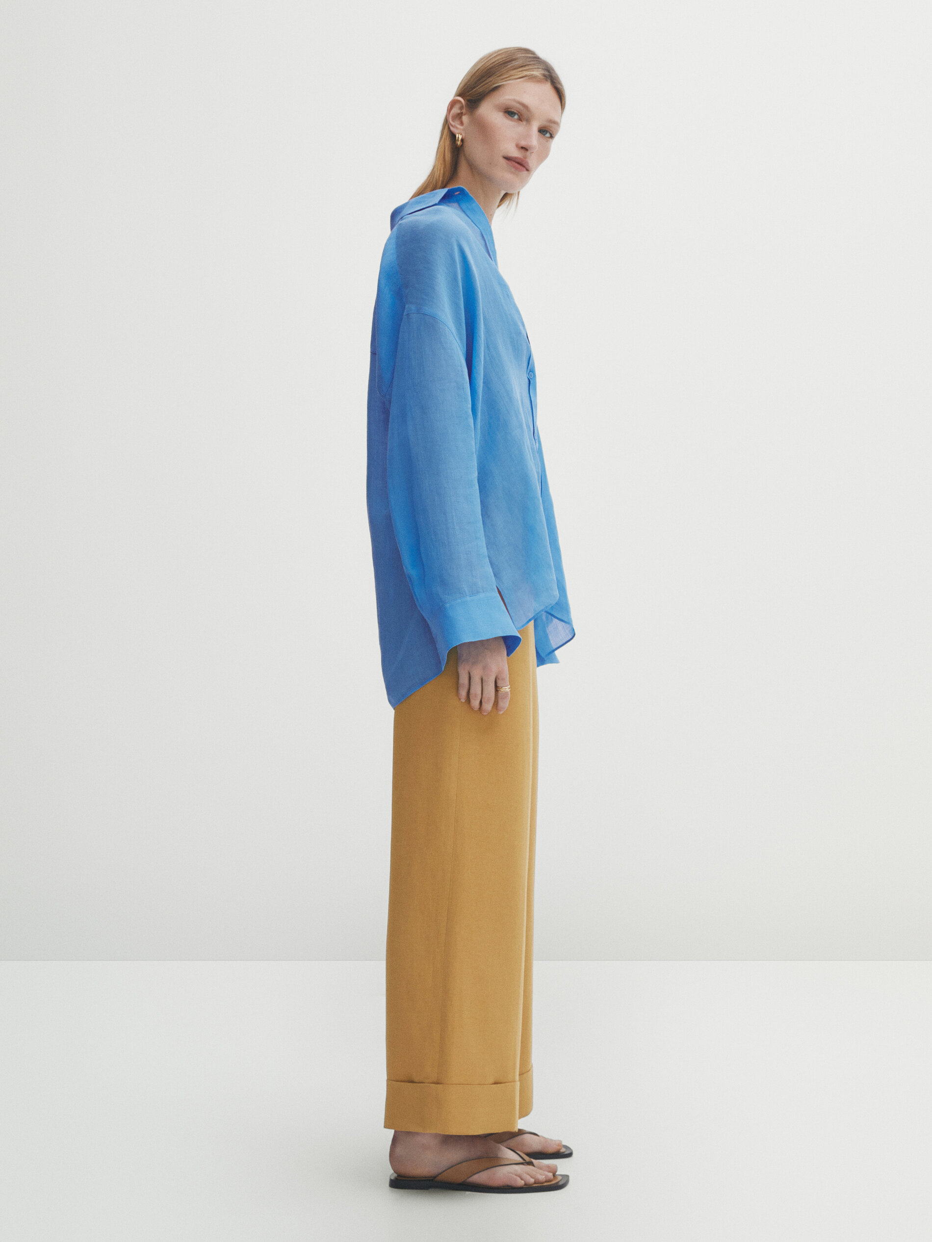 Pantalón traje bajo vuelta - Lavado