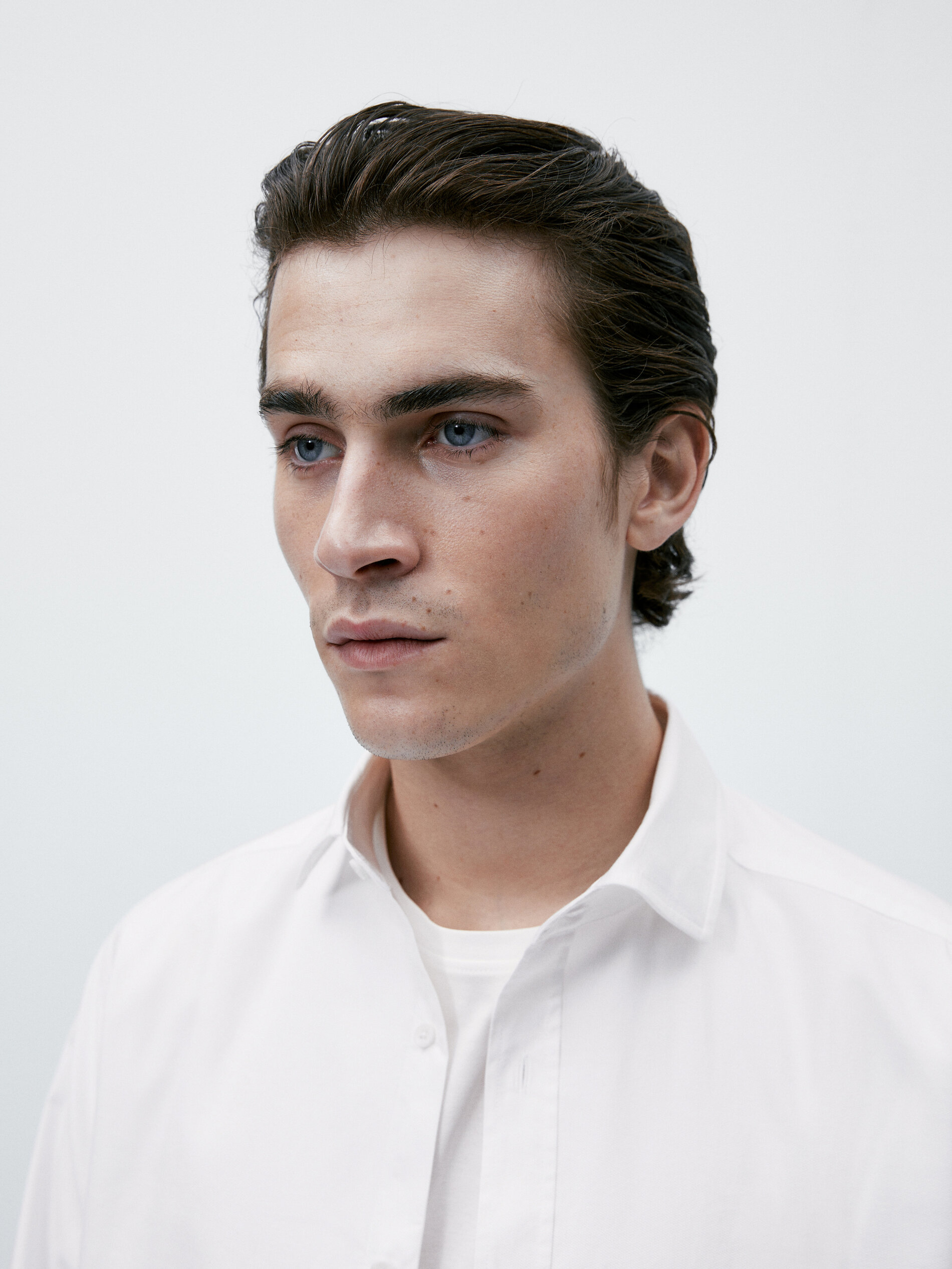 Camisa estructura algodón slim fit - BLANCO