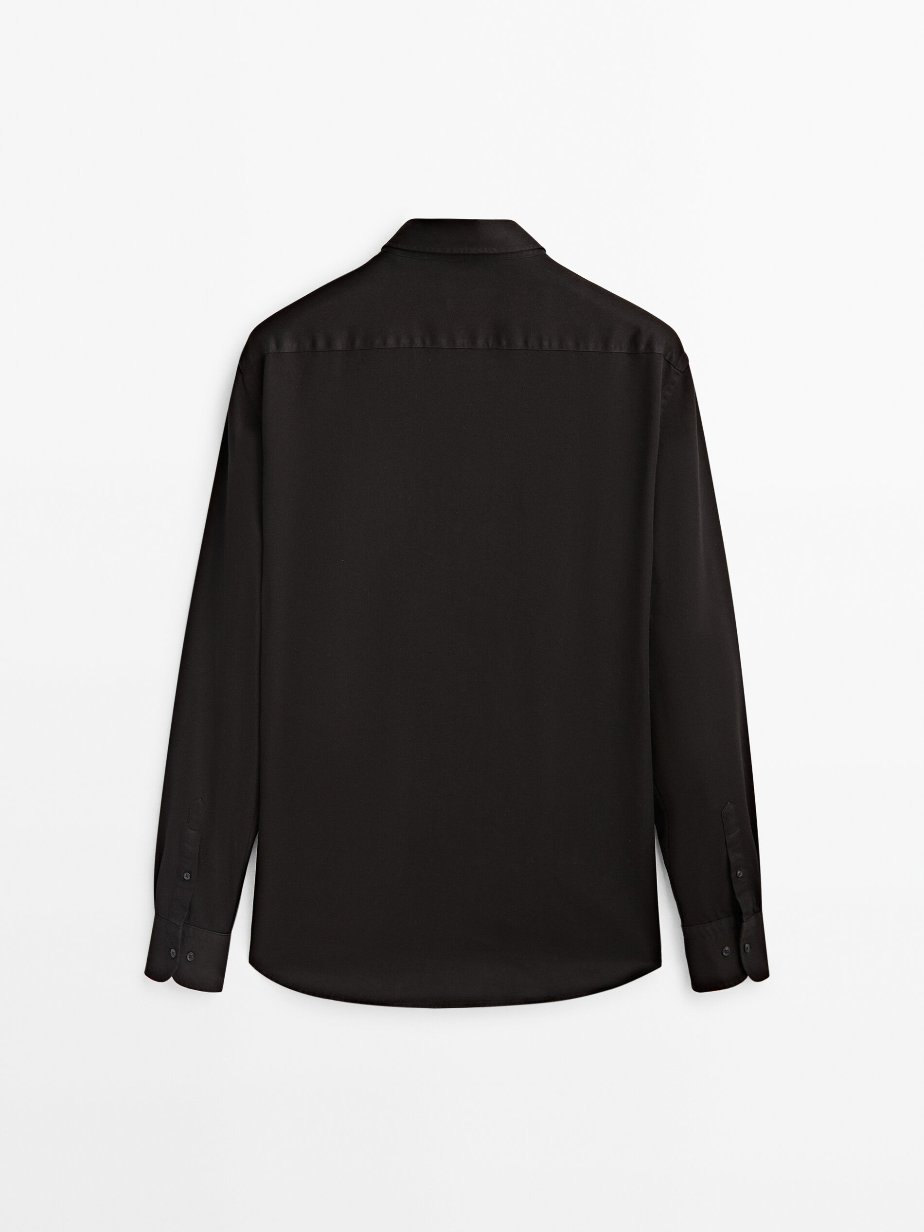 Camisa denim 100% algodón regular fit - NEGRO