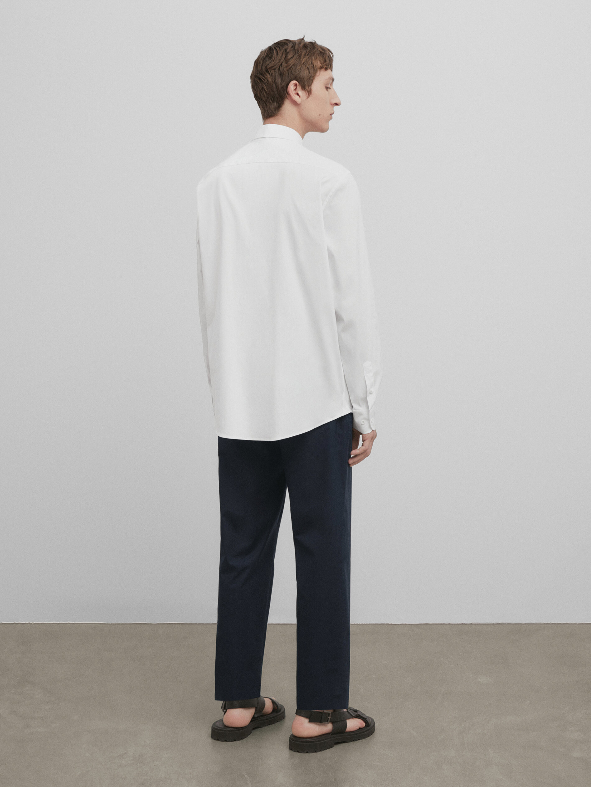 Camisa stretch slim fit -Studio - BLANCO