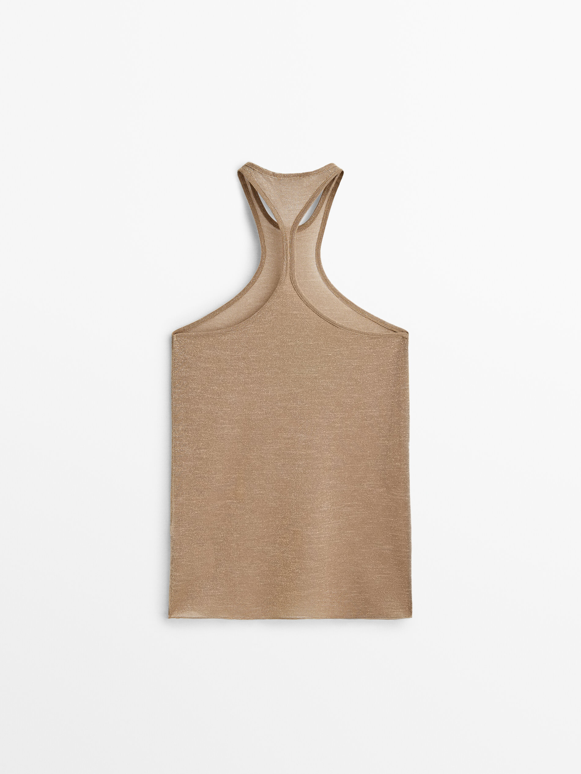 Top halter pronunciado brillo - DORADO