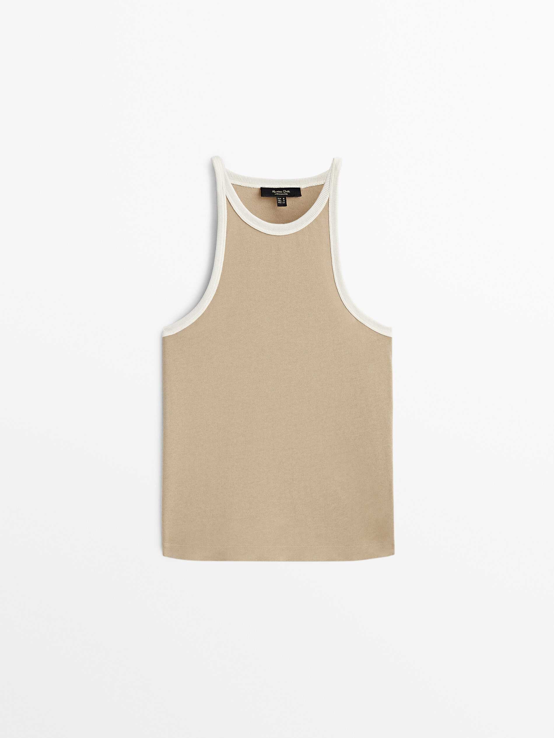 Top algodón manga sisa combinado - CAMEL