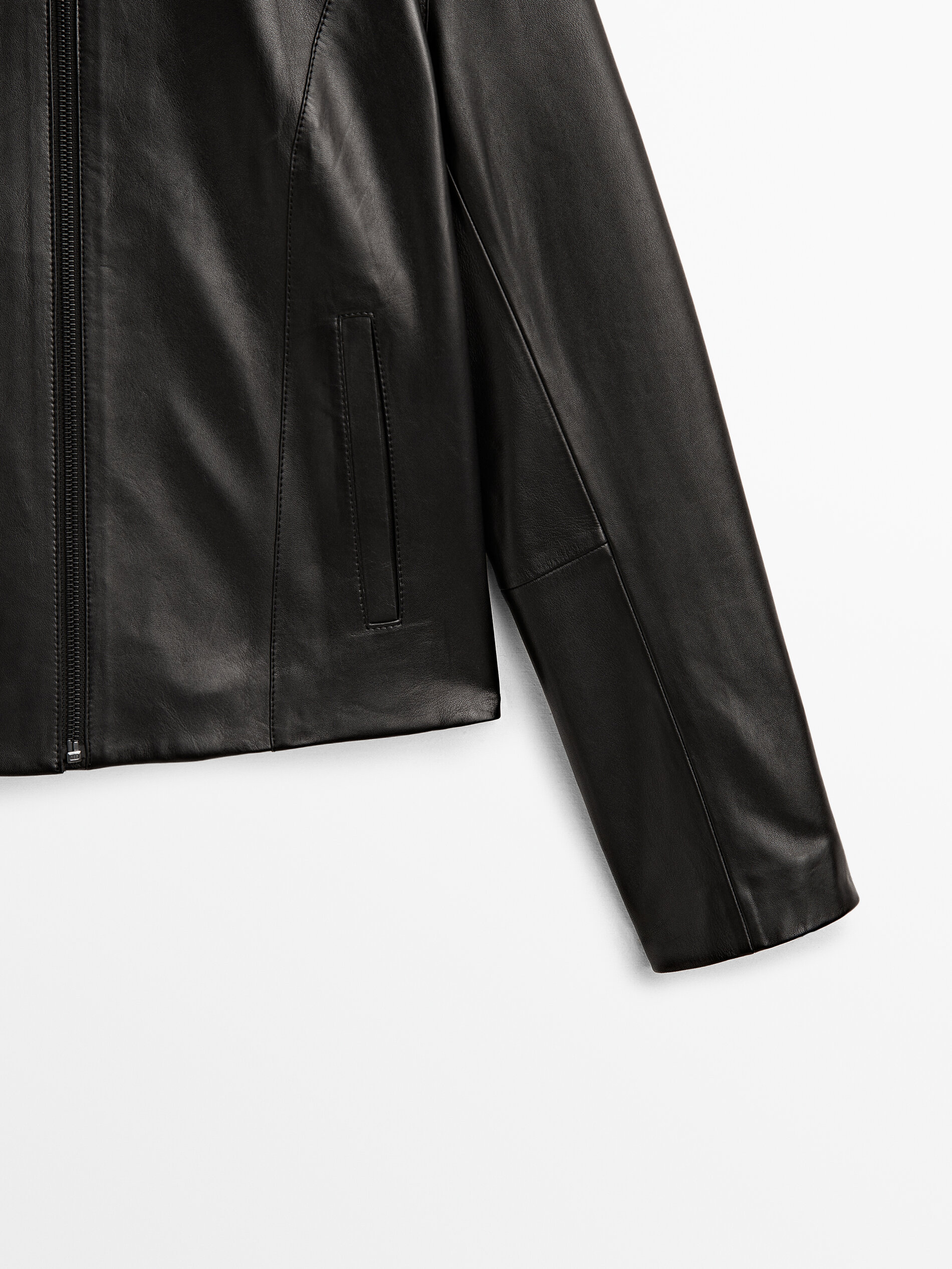 Chaqueta piel napa negra - NEGRO