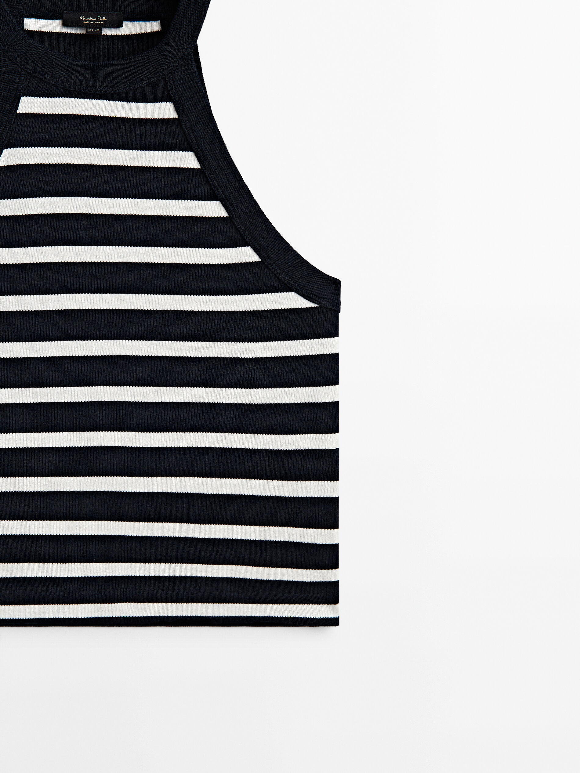 Top crop halter rayas - AZUL MARINO