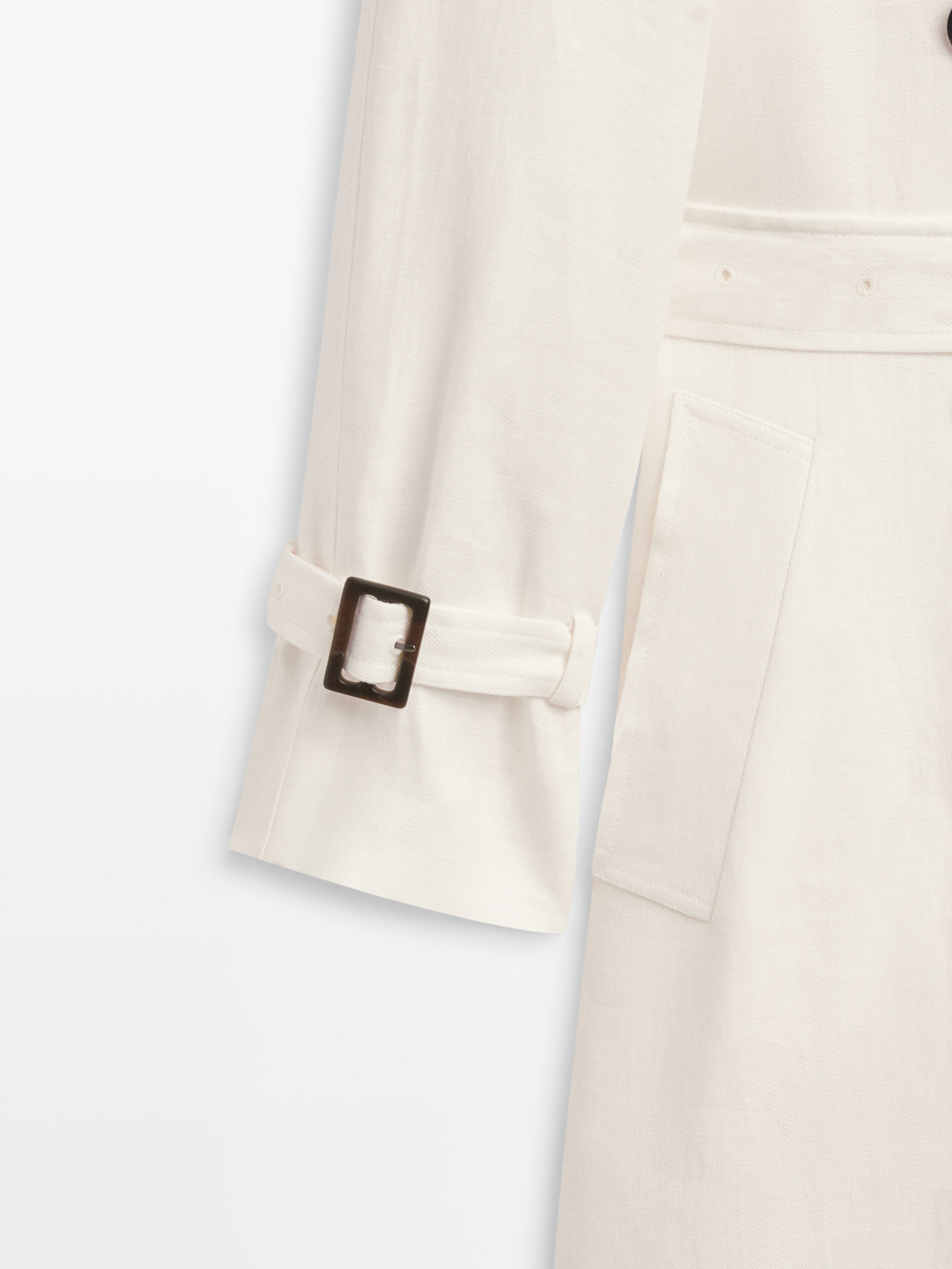 Gabardina fluida 100% lino - BLANCO