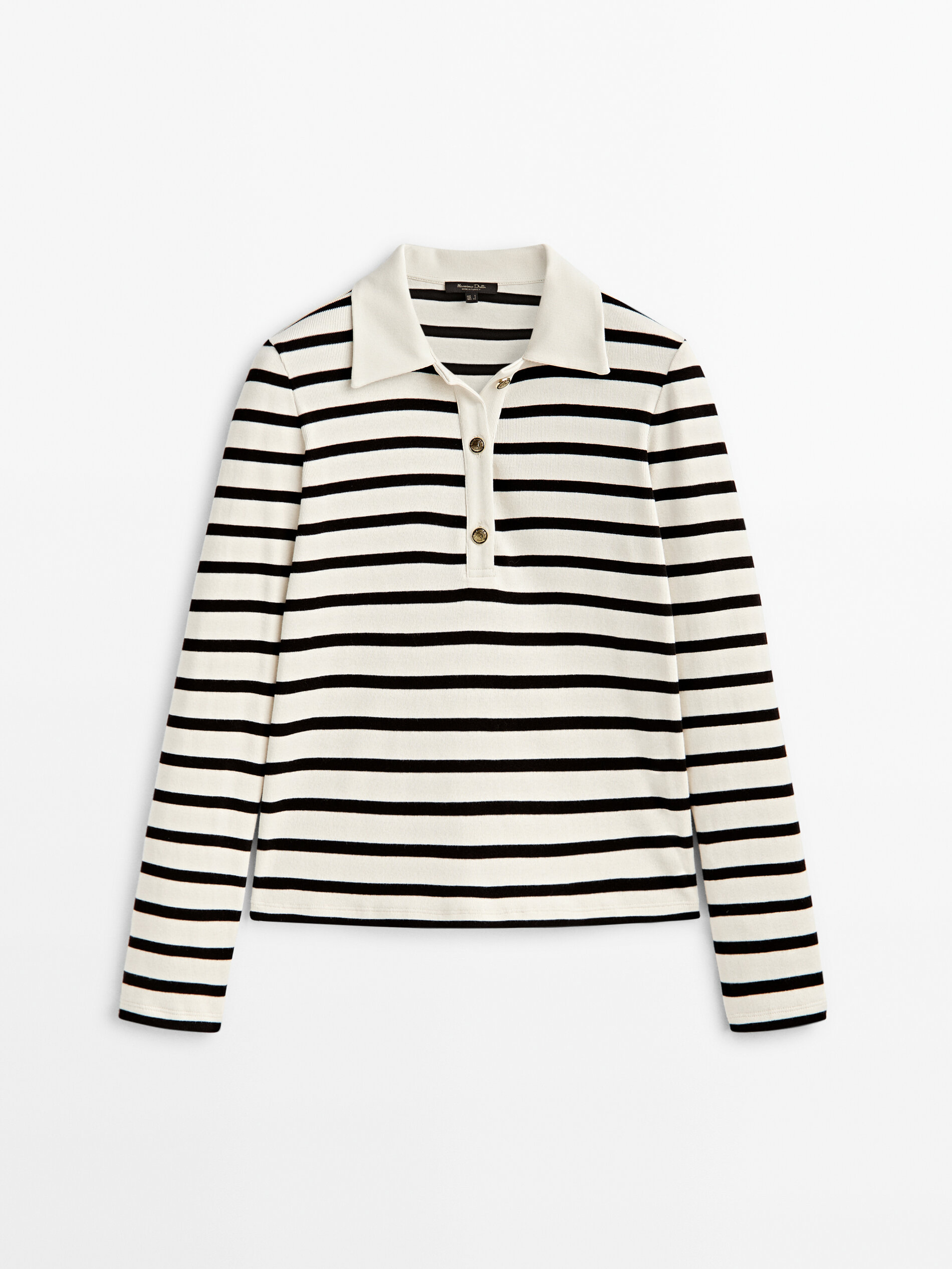 Polo rayas algodón - CRUDO
